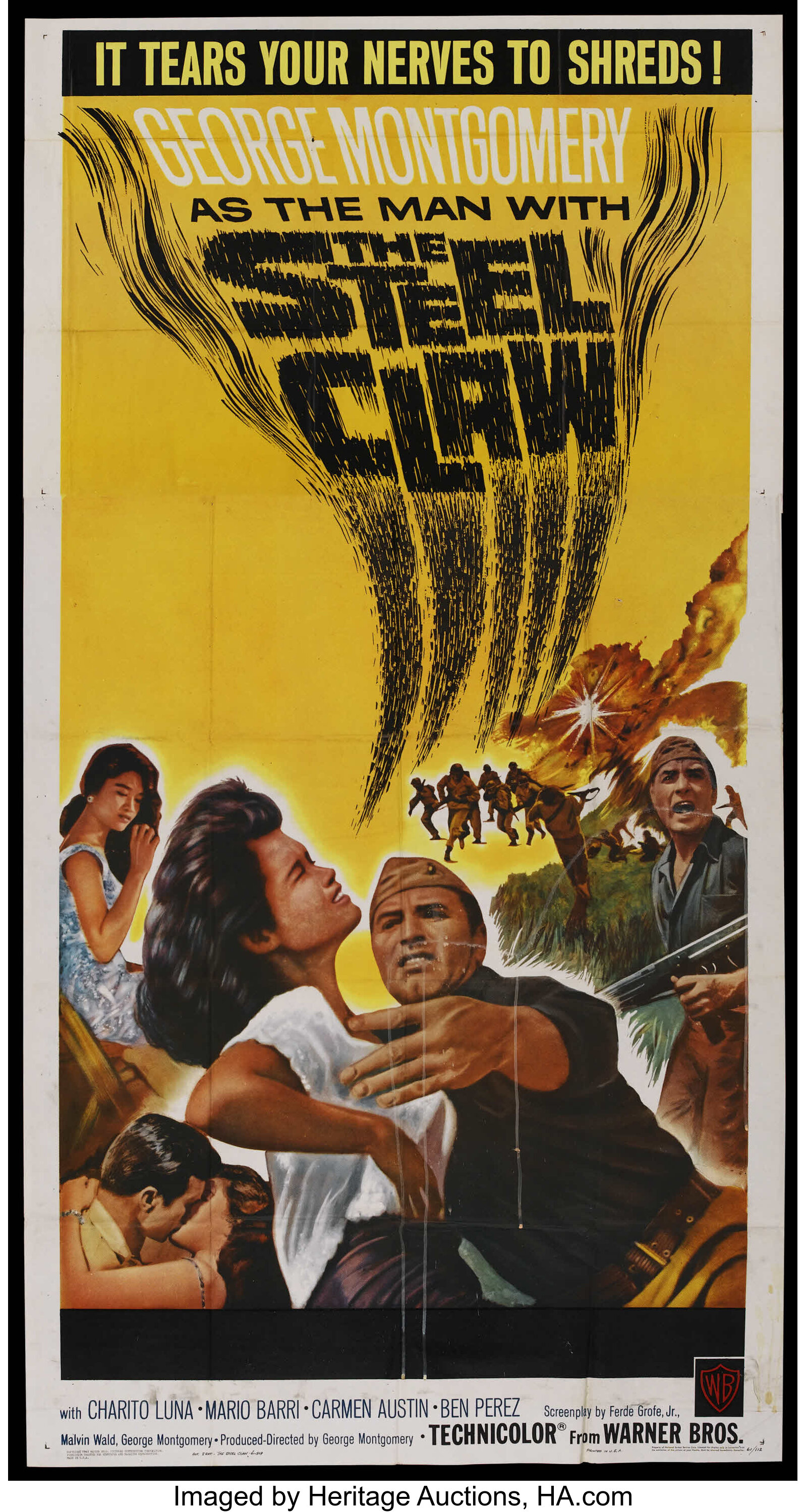 The Steel Claw (Warner Brothers, 1961). Three Sheet (41