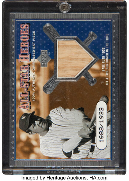 Lot Detail - Babe Ruth 2001 Upper Deck Limited Edition Game Used Bat Card