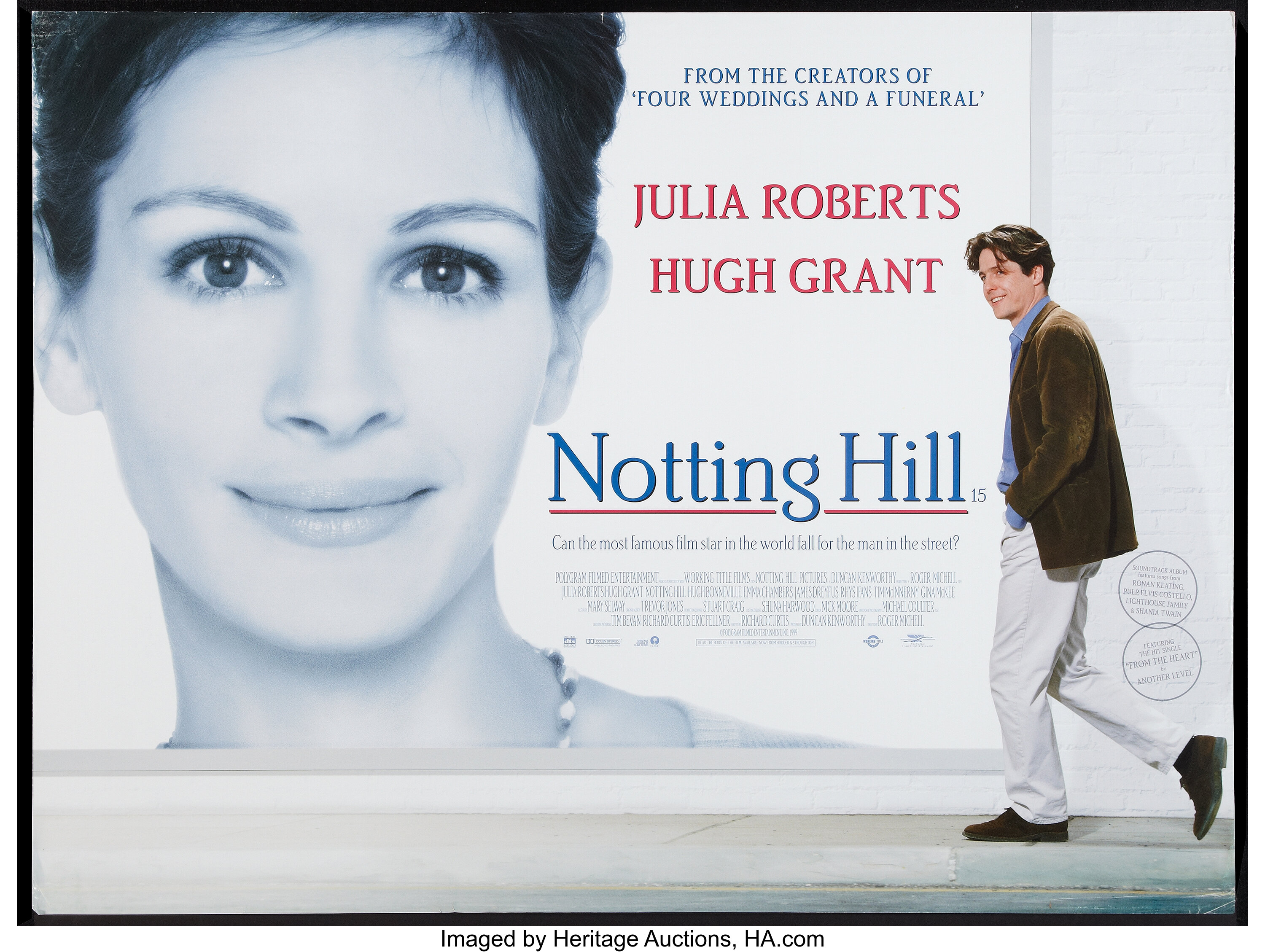 Notting Hill Universal 1999 British Quad 30 X 40 Comedy Lot 53300 Heritage Auctions