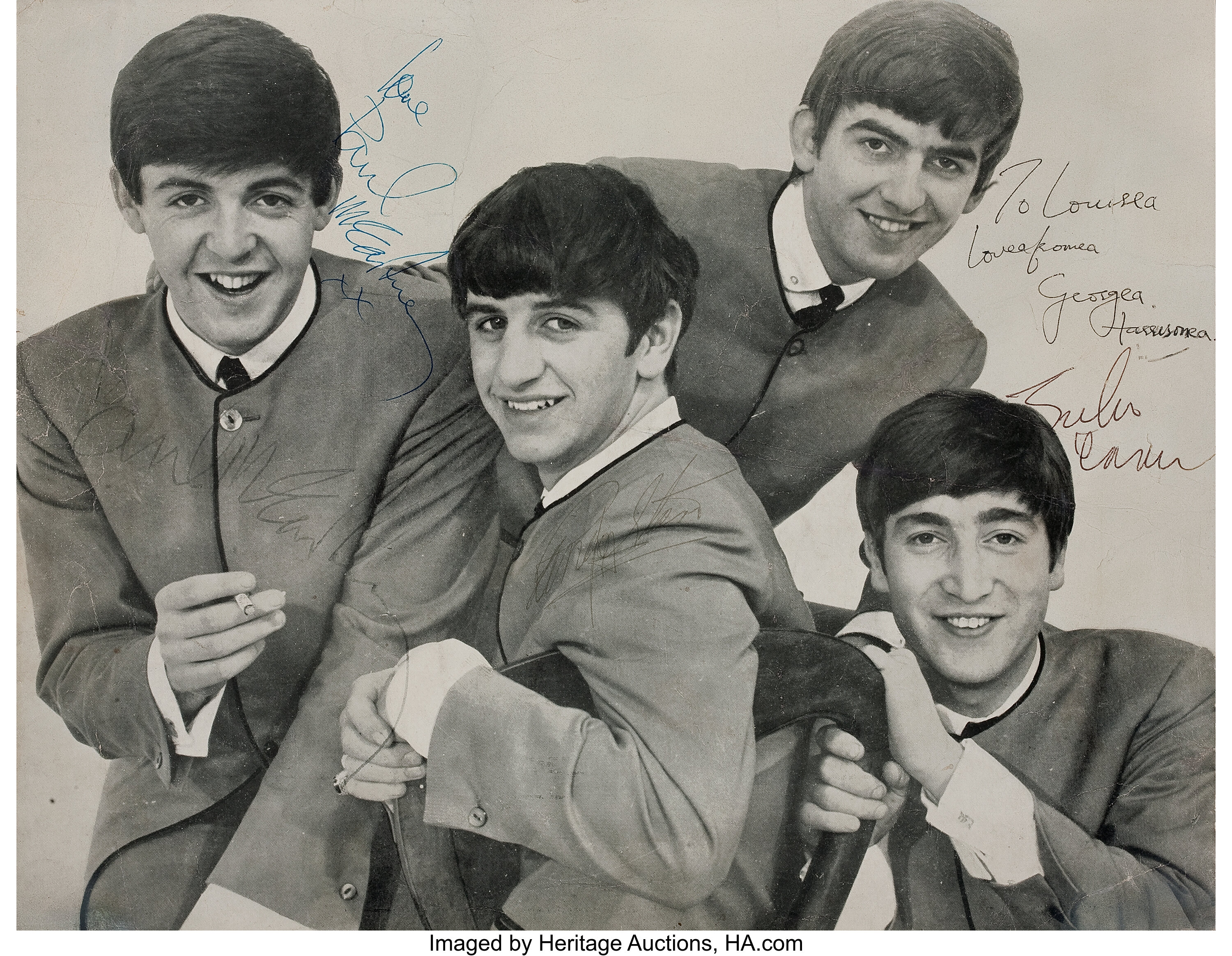 The Beatles Band Signed A Hard Day S Night Promotional Photo Lot Heritage Auctions