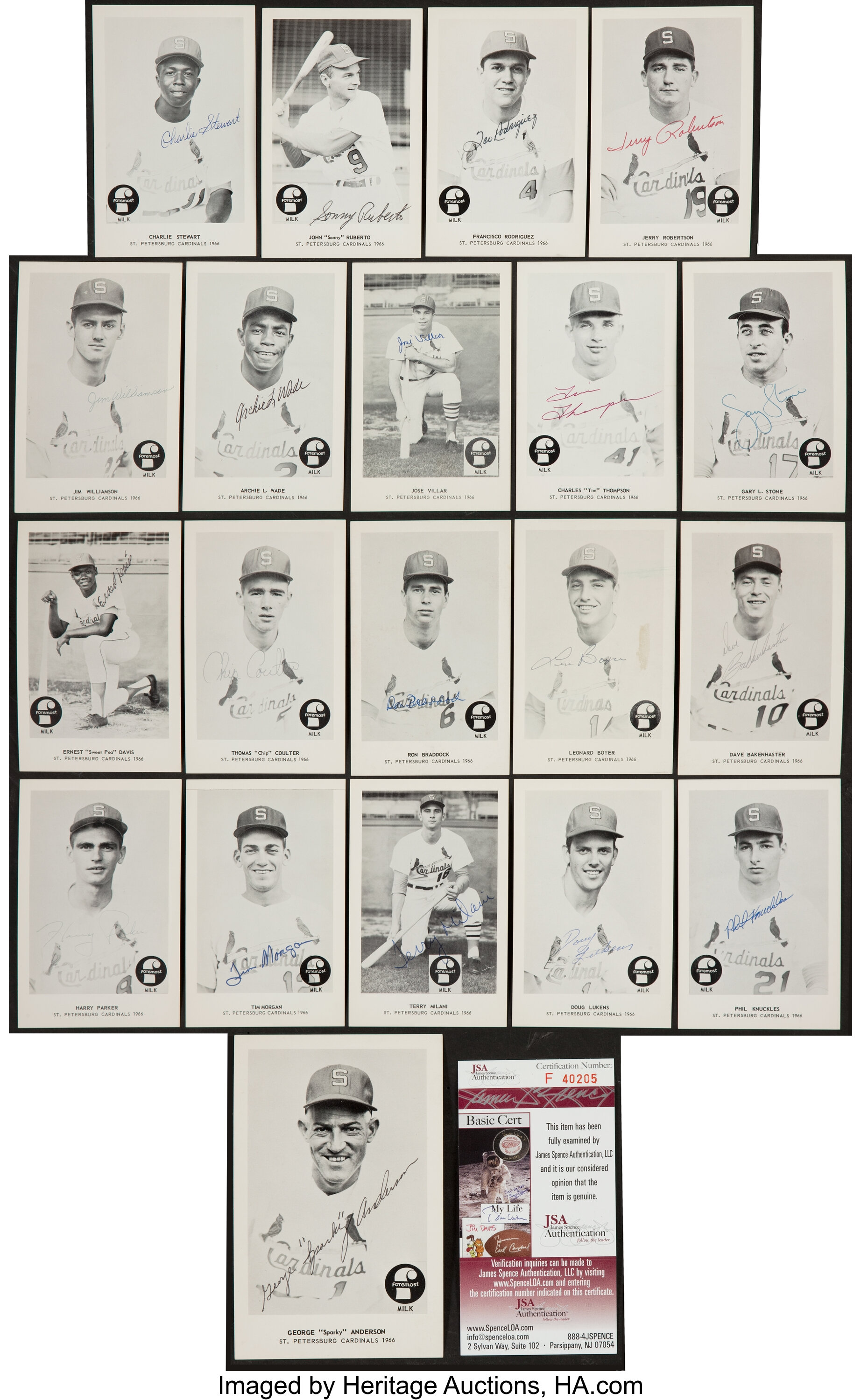 1966 Foremost Milk St. Petersburg Cardinals Sparky Anderson