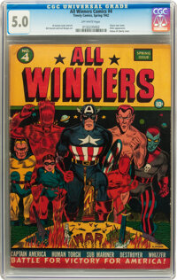 All Winners Comics #4 (Timely, 1942) CGC VG/FN 5.0 Off-white pages