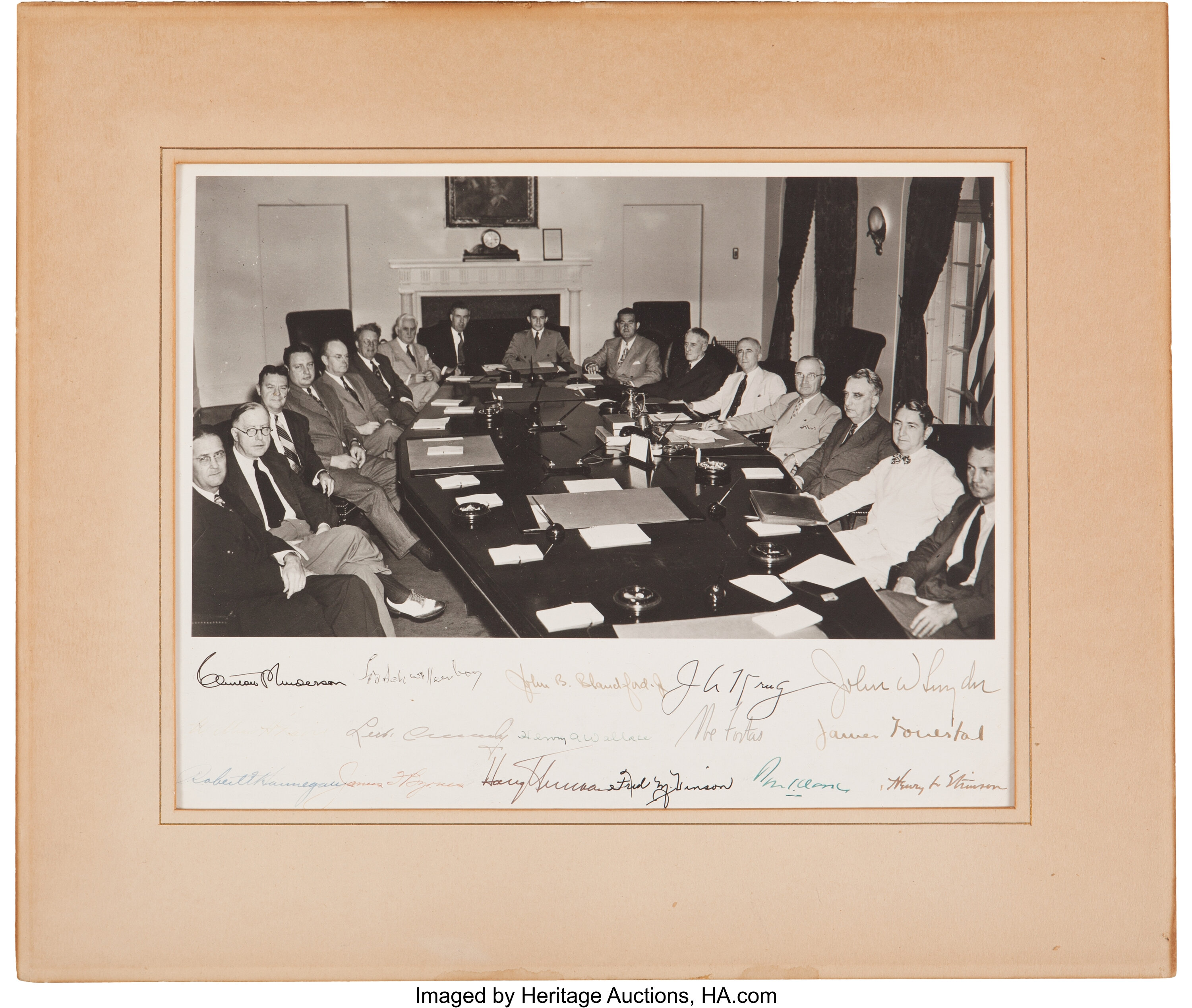 Harry S Truman And Cabinet Signed Photograph Autographs U S