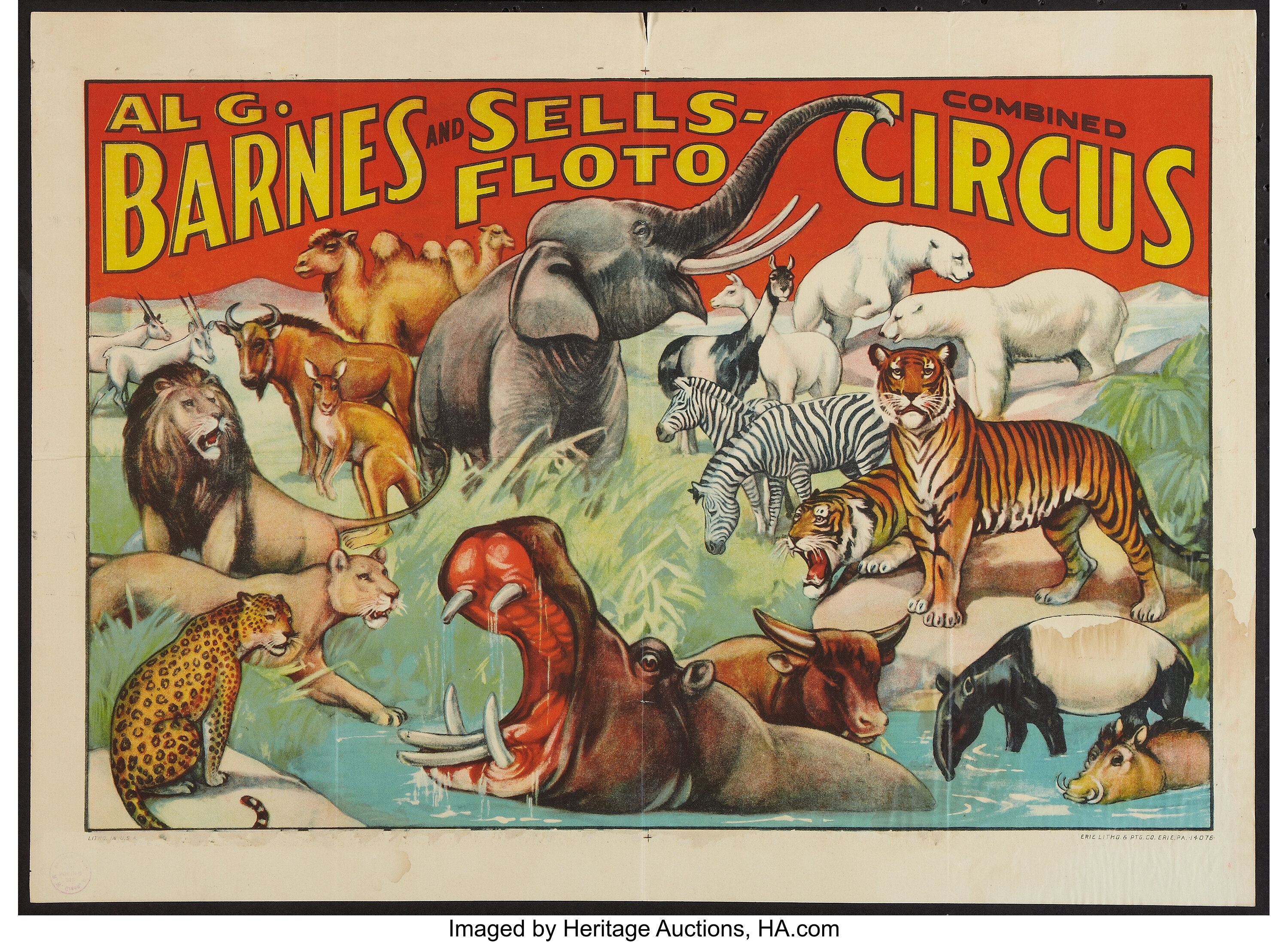 Circus Poster (Al G. Barnes and Sells-Floto, 1930s). Poster (20.5 ...