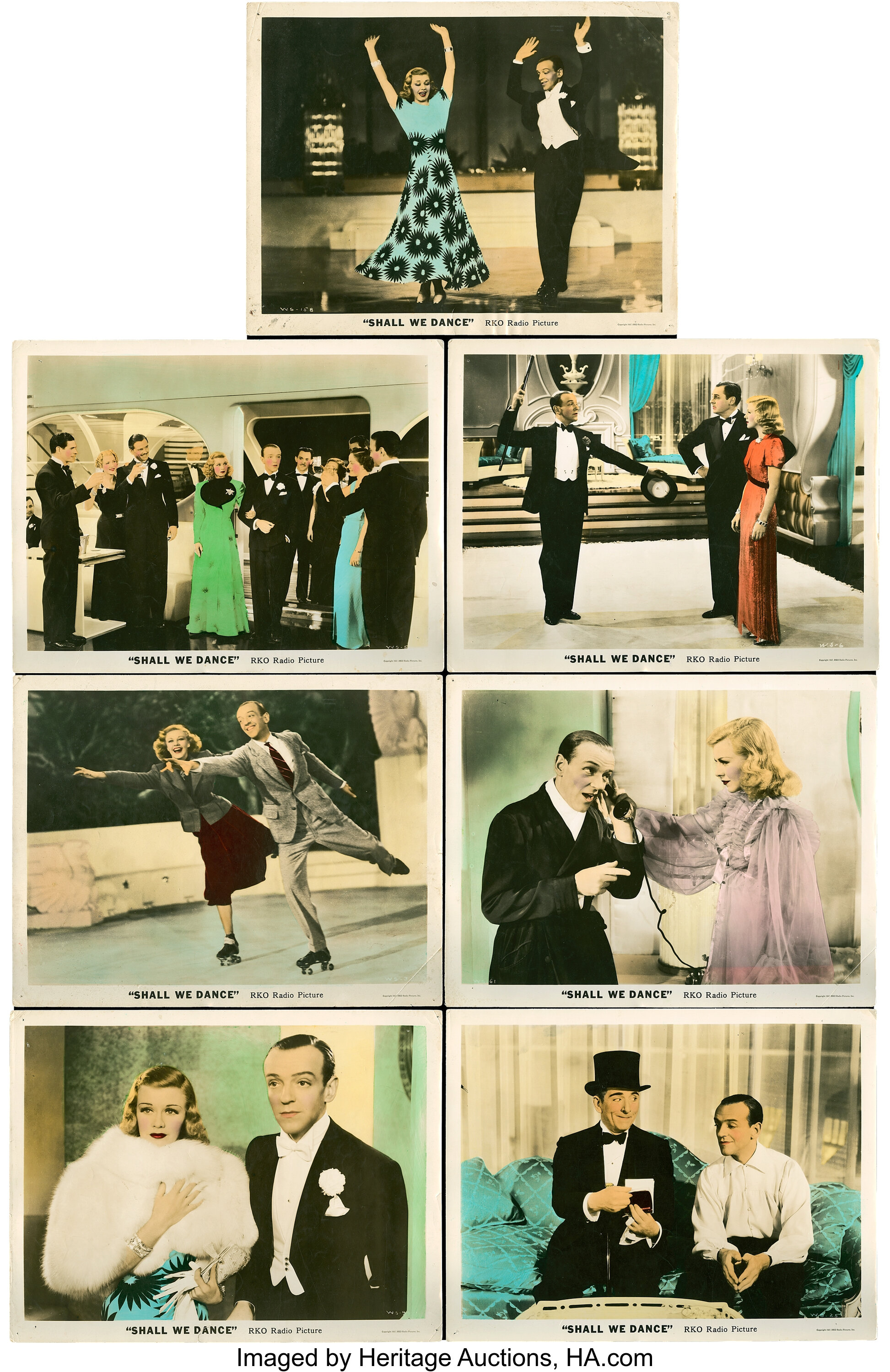 Shall We Dance Rko 1937 Deluxe Color Glos Lobby Cards 7 11 Lot 262 Heritage Auctions