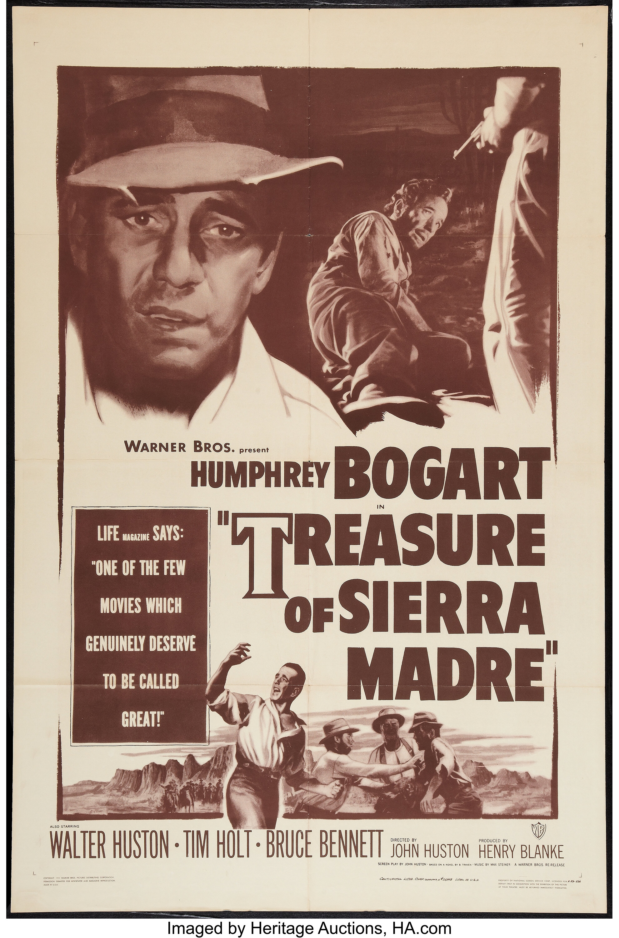 The Treasure of the Sierra Madre (Warner Brothers, R-1953). One | Lot ...