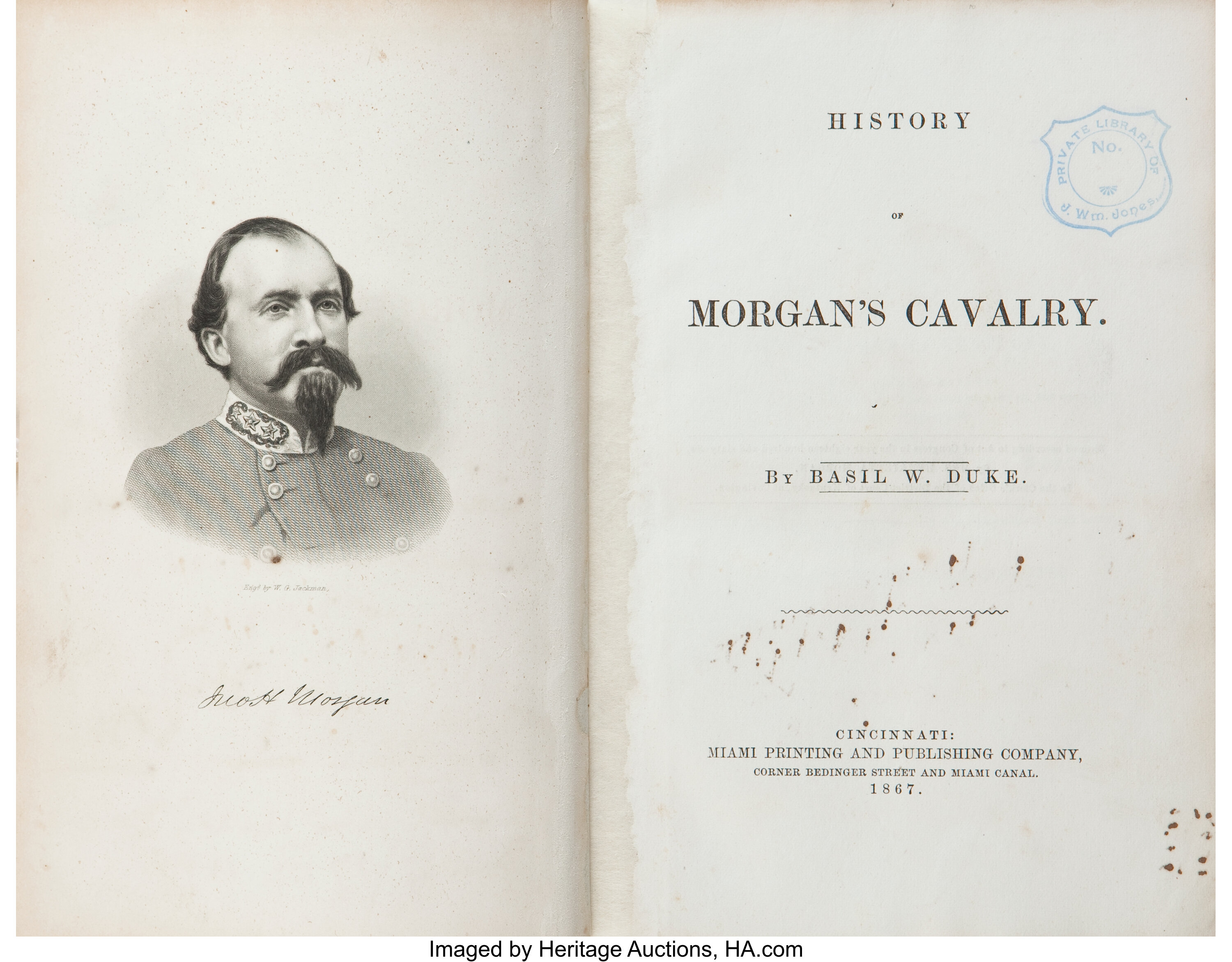 Basil W. Duke. INSCRIBED. History of Morgan s Cavalry. Cincinnati