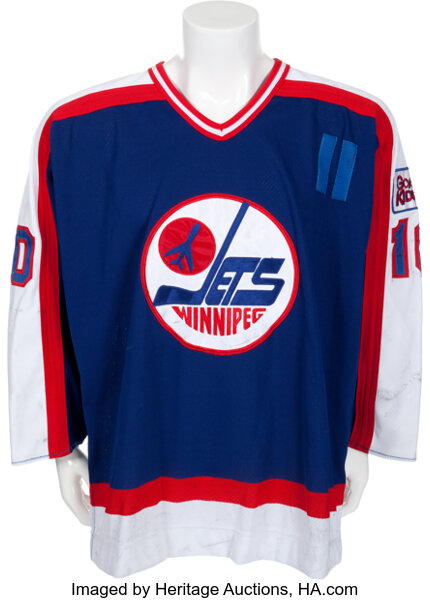 Vintage 80's Dale Hawerchuk Winnipeg Jets CCM NHL Hockey Jersey Size Large