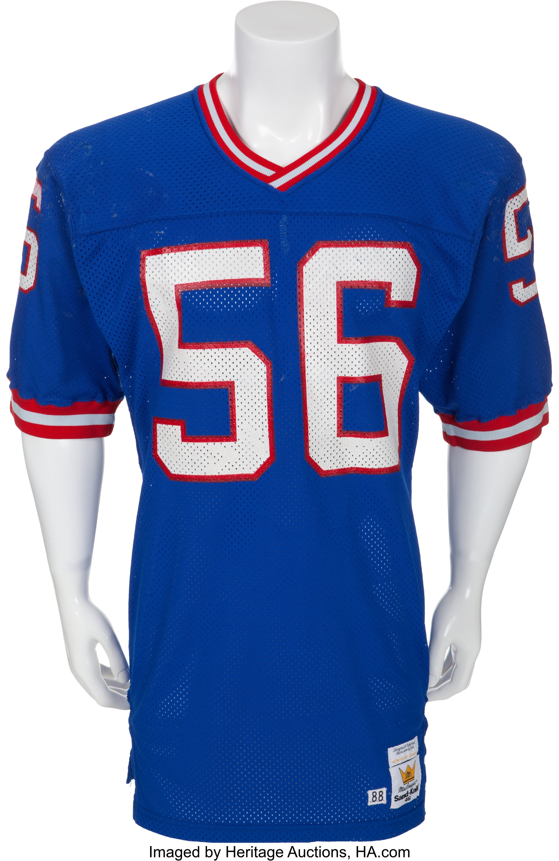 1988 Lawrence Taylor Game Worn, Signed New York Giants Jersey