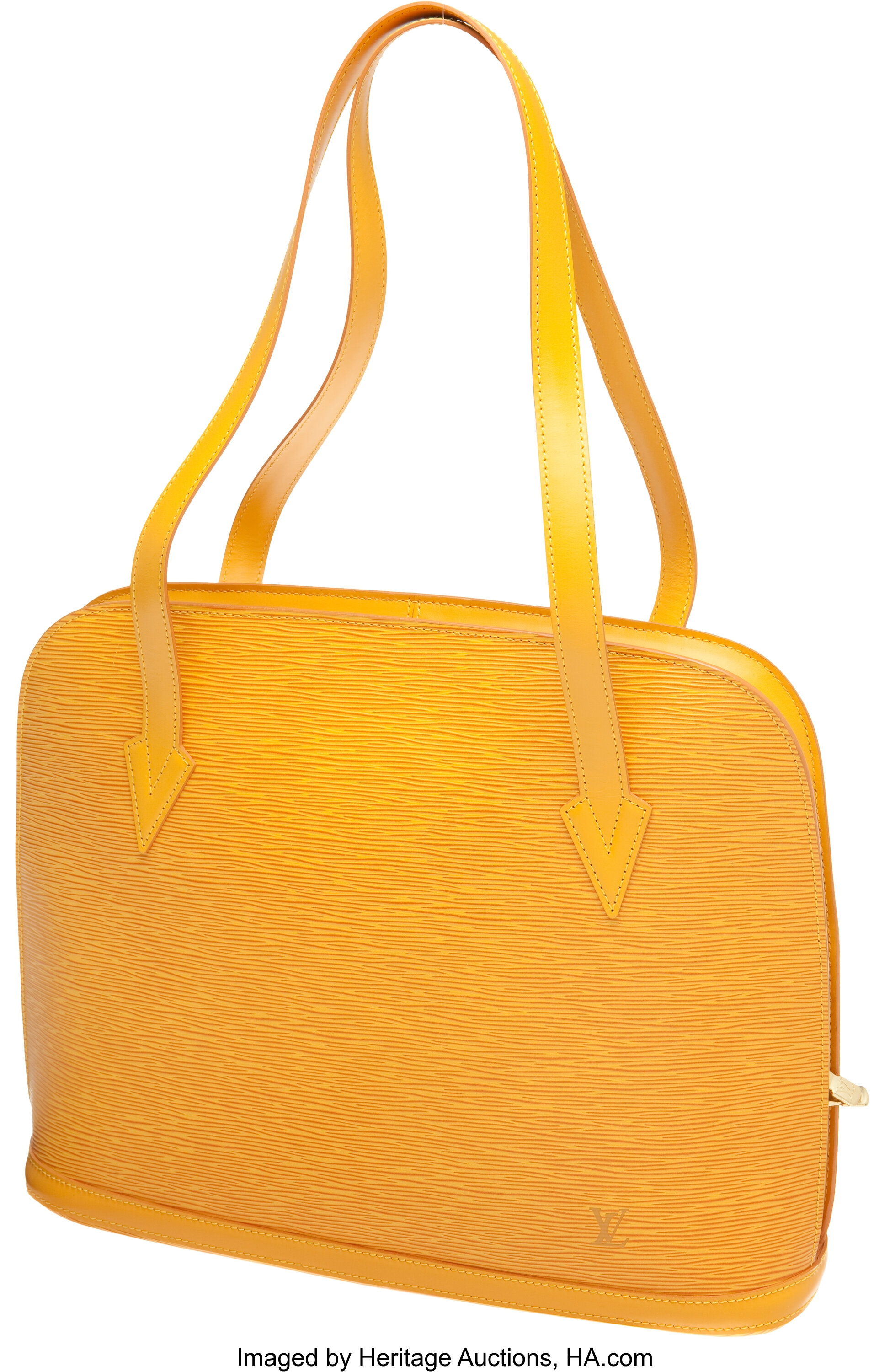 Louis Vuitton Jaune Yellow Epi Leather Discontinued Lussac Shoulder, Lot  #56050
