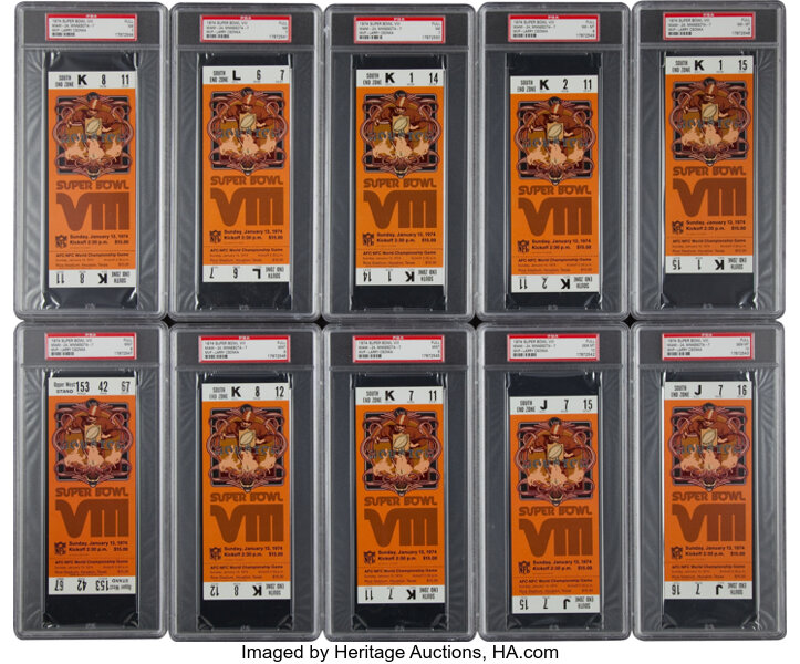 1974 Super Bowl VIII Miami Dolphins vs. Minnesota Vikings Full High, Lot  #81032