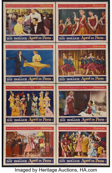 April In Paris Warner Brothers 1952 Lobby Card Set Of 8 11 X Lot Heritage Auctions