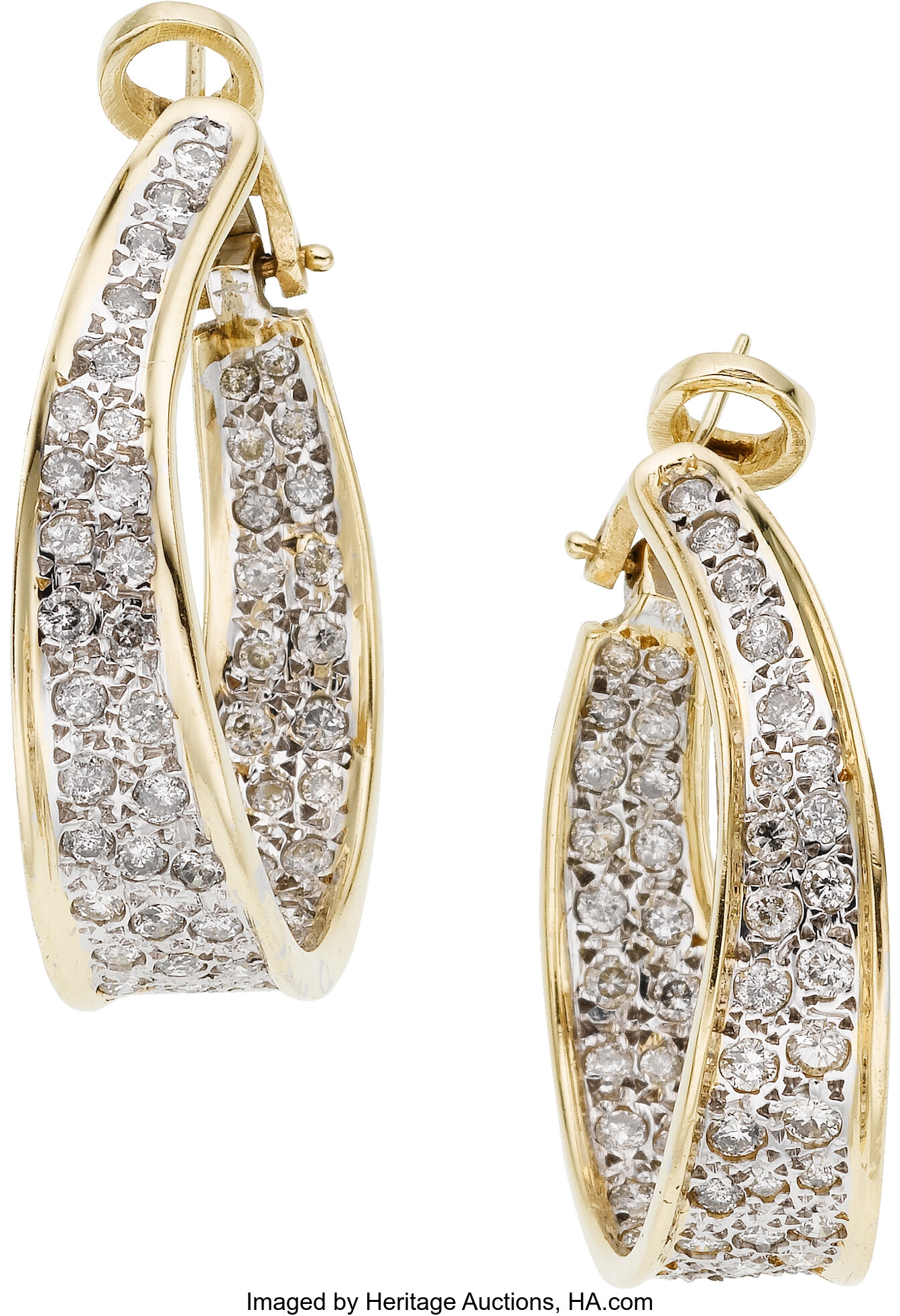 Diamond, Gold Earrings. ... Estate Jewelry Earrings | Lot #58697 ...