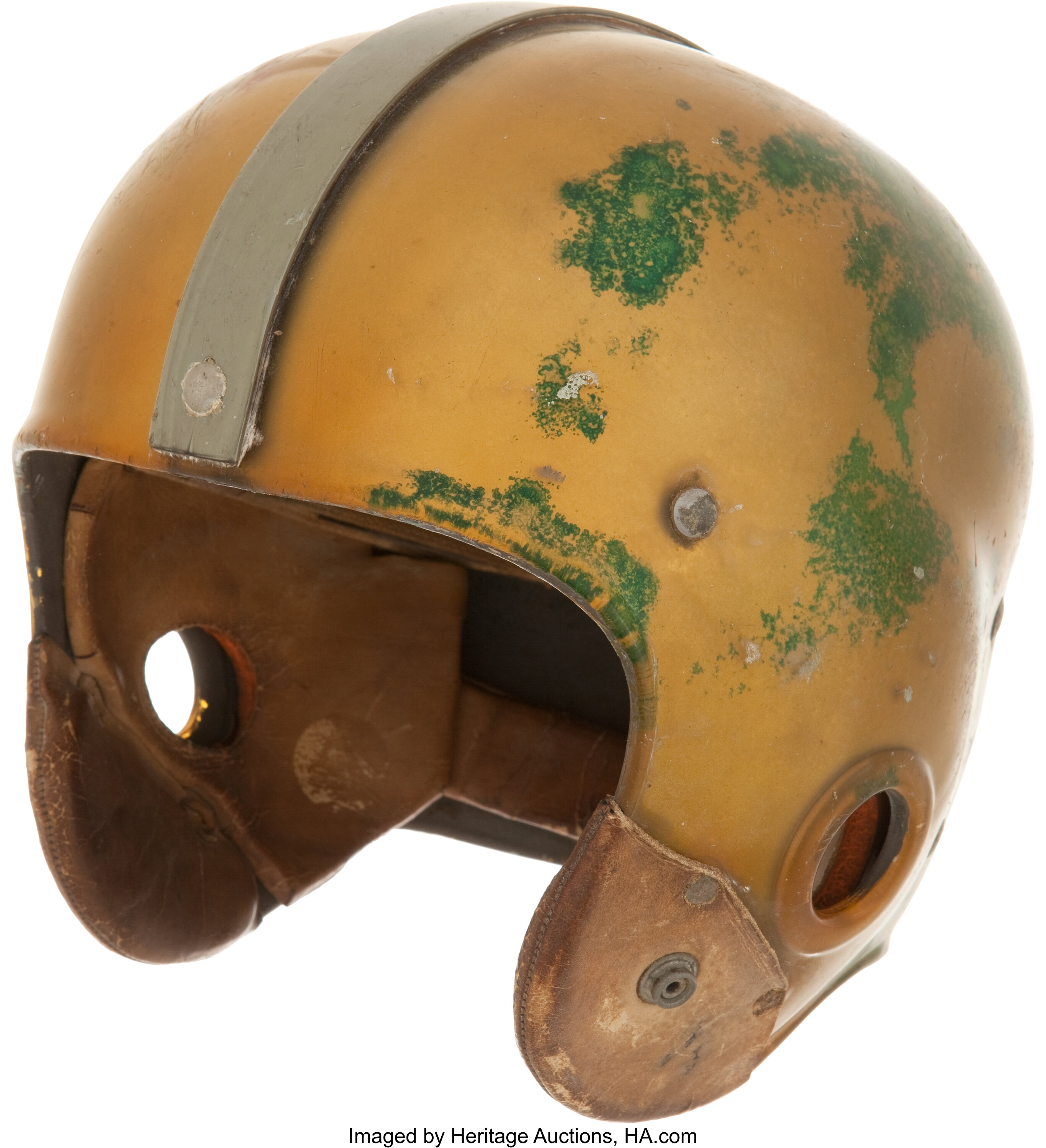 1953 Bobby Layne Game Worn Detroit Lions Helmet. Football