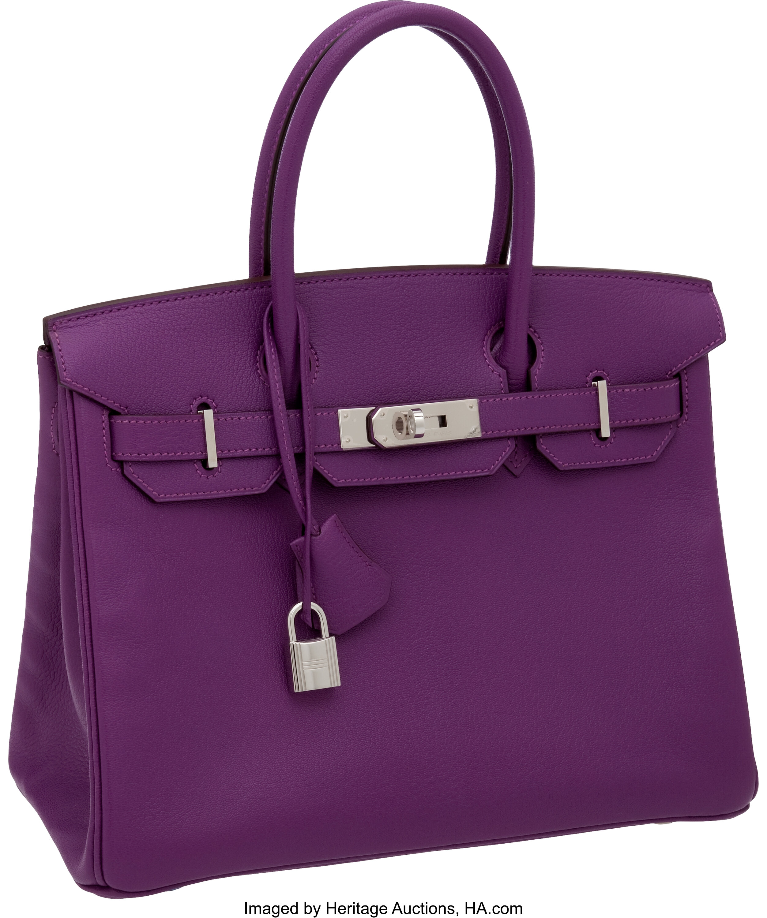 Hermes 30cm Violet Chevre Leather Birkin Bag with Palladium | Lot ...