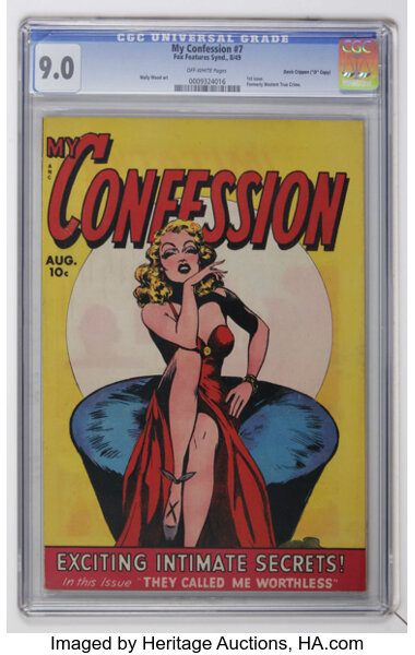 Golden Age (1938-1955):Romance, My Confession #7 Davis Crippen ("D" Copy) pedigree (Fox Features Syndicate, 1949) CGC VF/NM 9.0 Off-white pages....