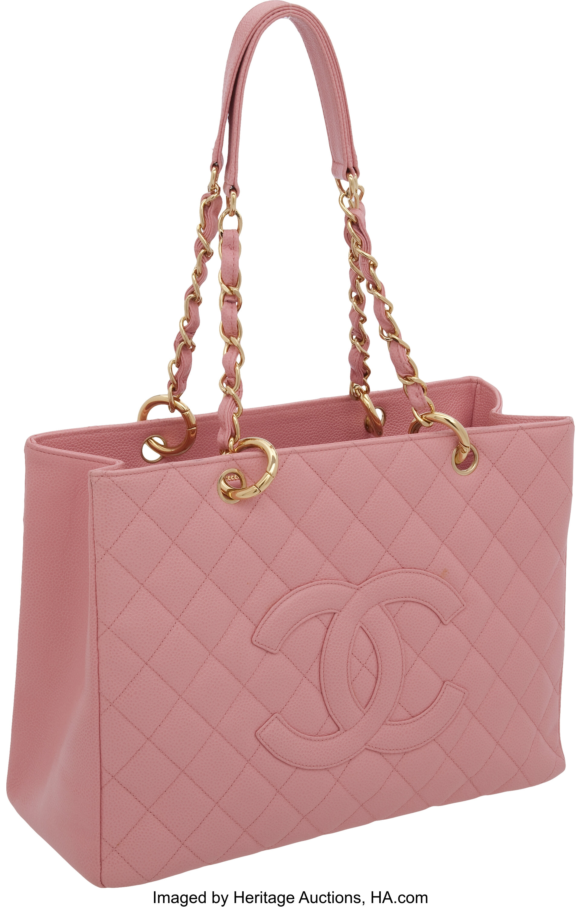 Chanel Pink Caviar Leather Classic Grand Shopper Tote Bag, 13 x 9