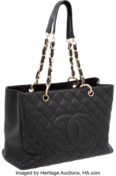 Chanel Black Caviar Leather Classic Grand Shopper Tote Bag, 13