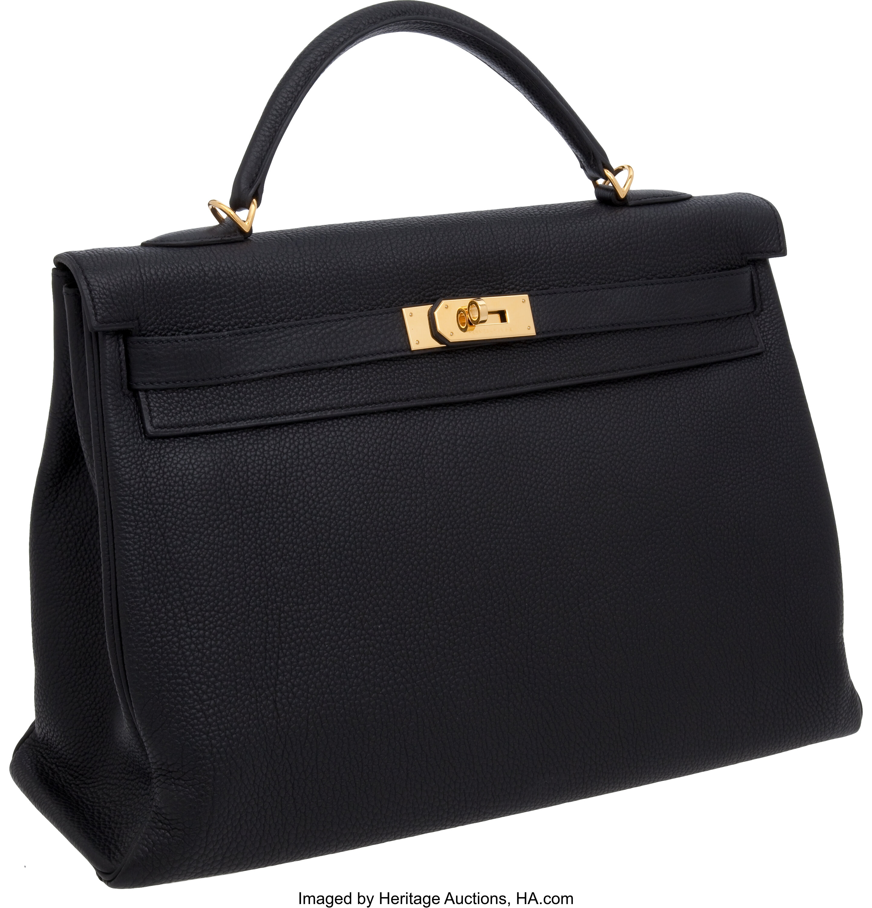 Hermes Kelly Bag Togo Leather Gold Hardware In Black