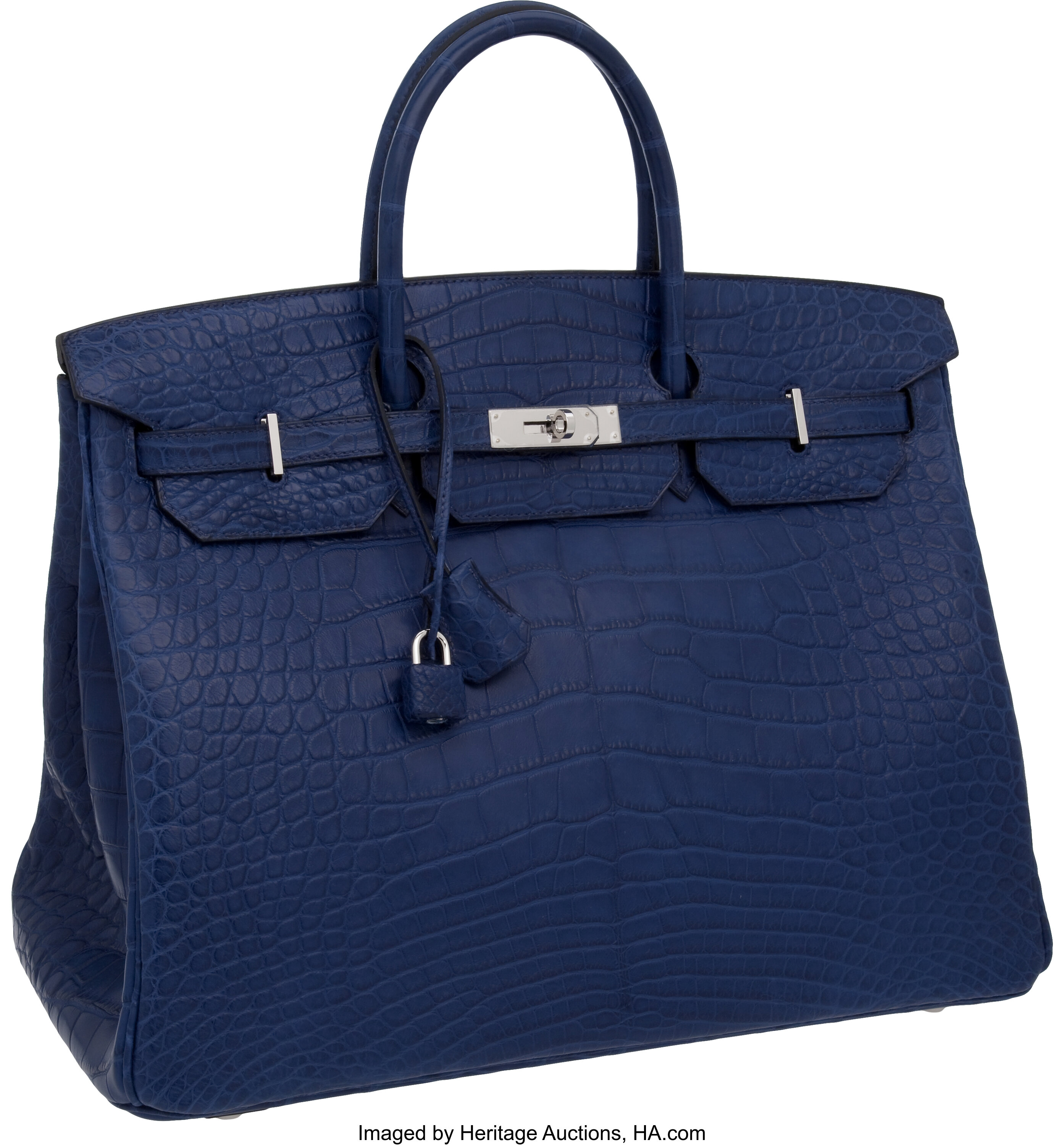 Hermes Indigo Matte Alligator Birkin Bag with Gold Hardware, 35cm