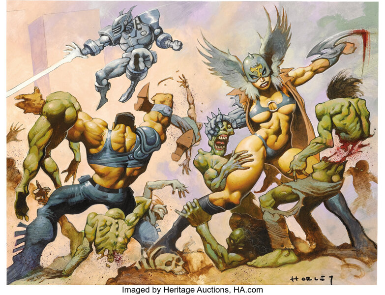 Alex Horley Sharky Splash Page Original Art Heavy Metal - 