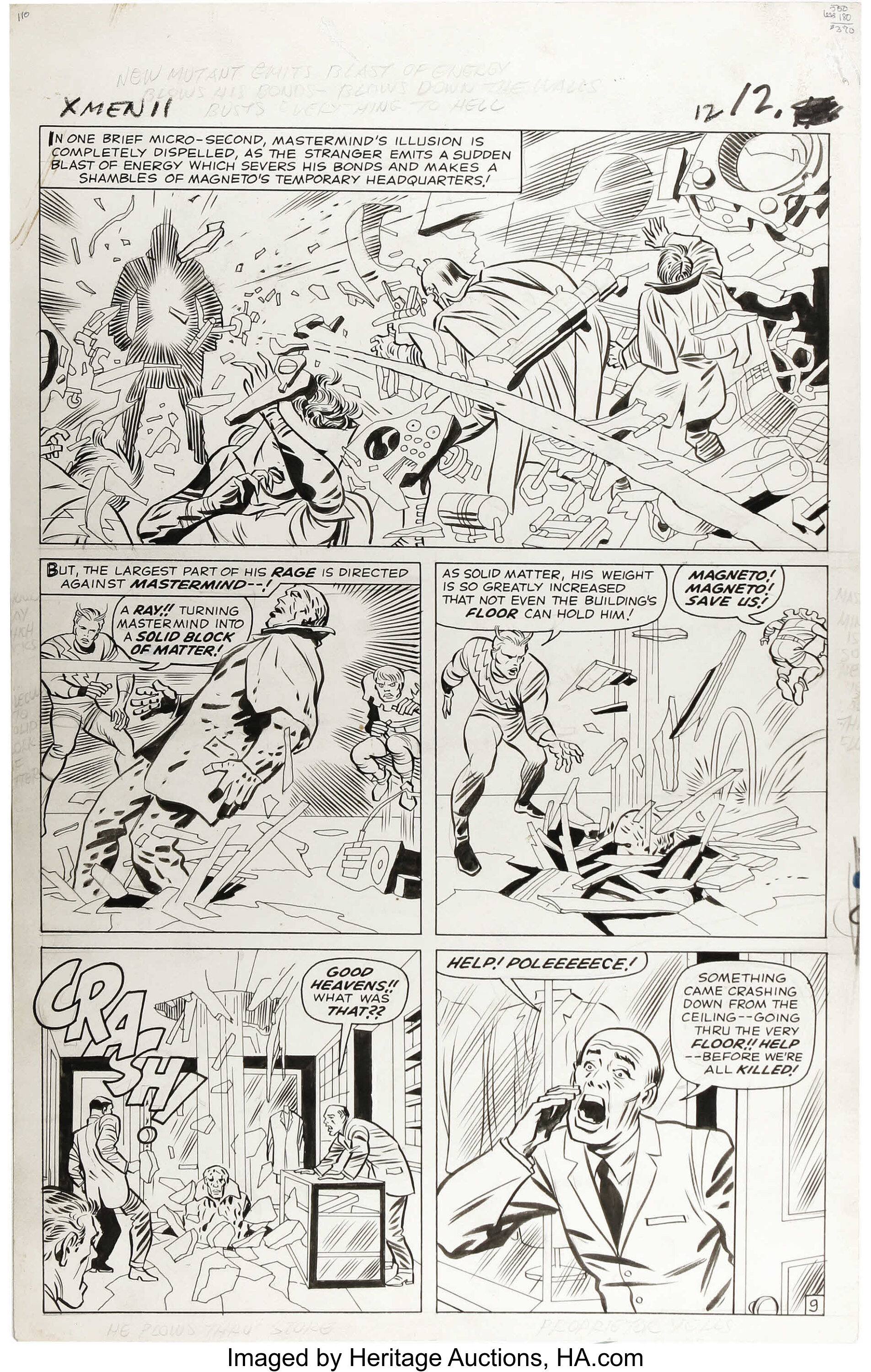 Jack Kirby and Chic Stone - X-Men #11, page 9 Original Art (Marvel ...