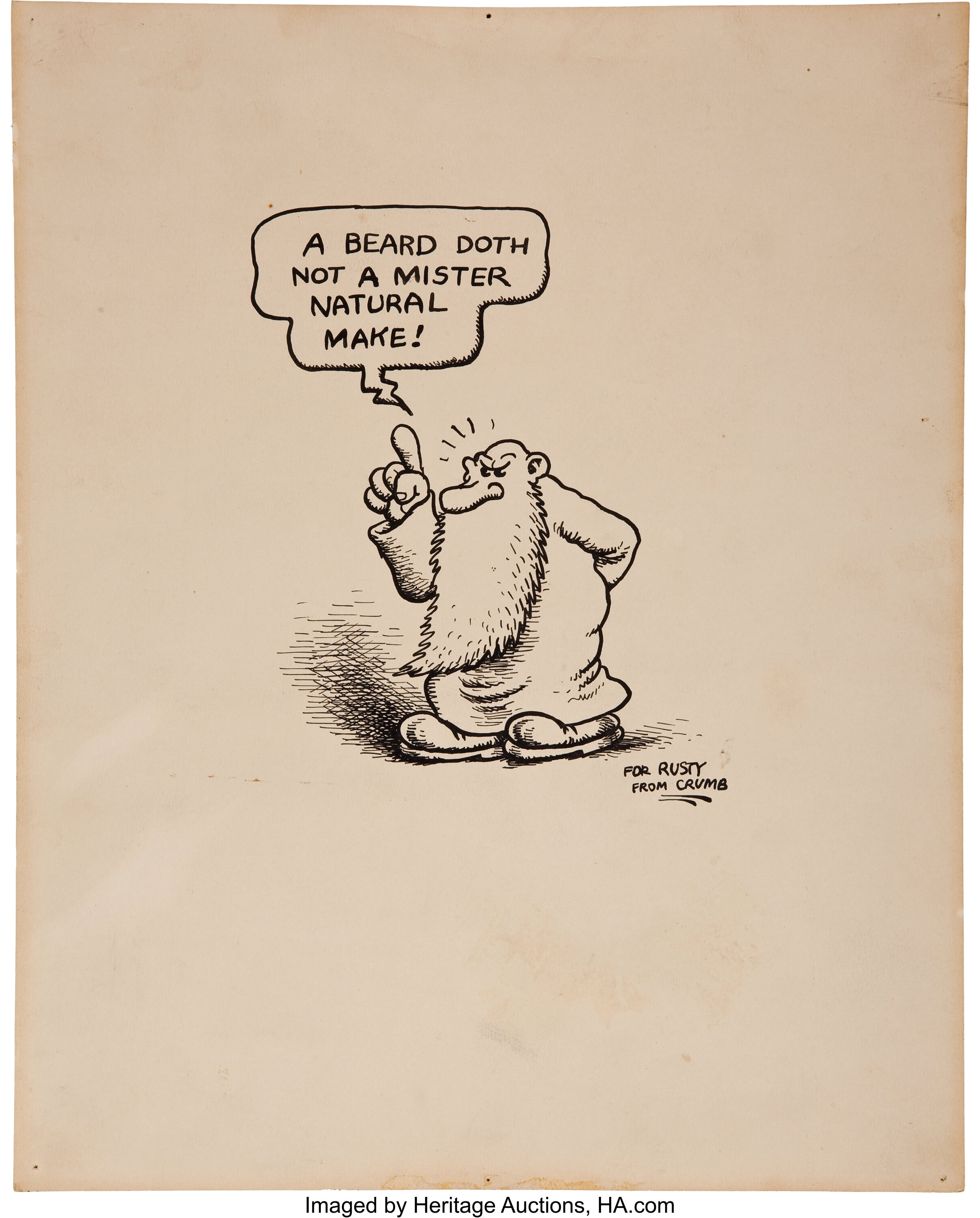 Robert Crumb Mr. Natural Sketch Original Art (c. 1969).... Original