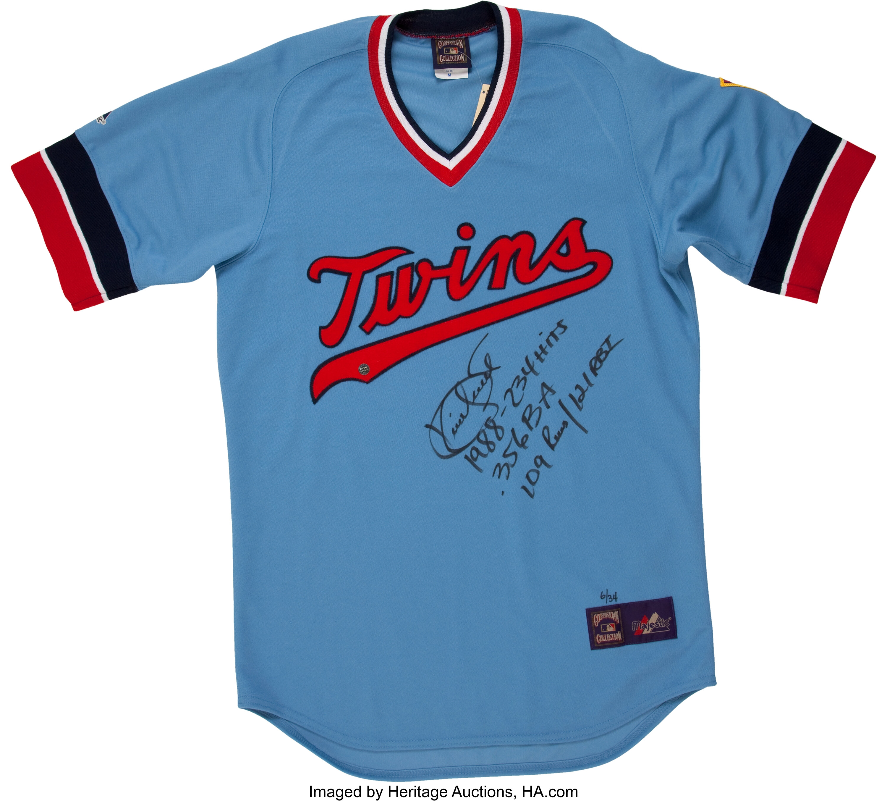 Lot Detail - Kirby Puckett Autographed 1984 Rookie Throwback Jersey