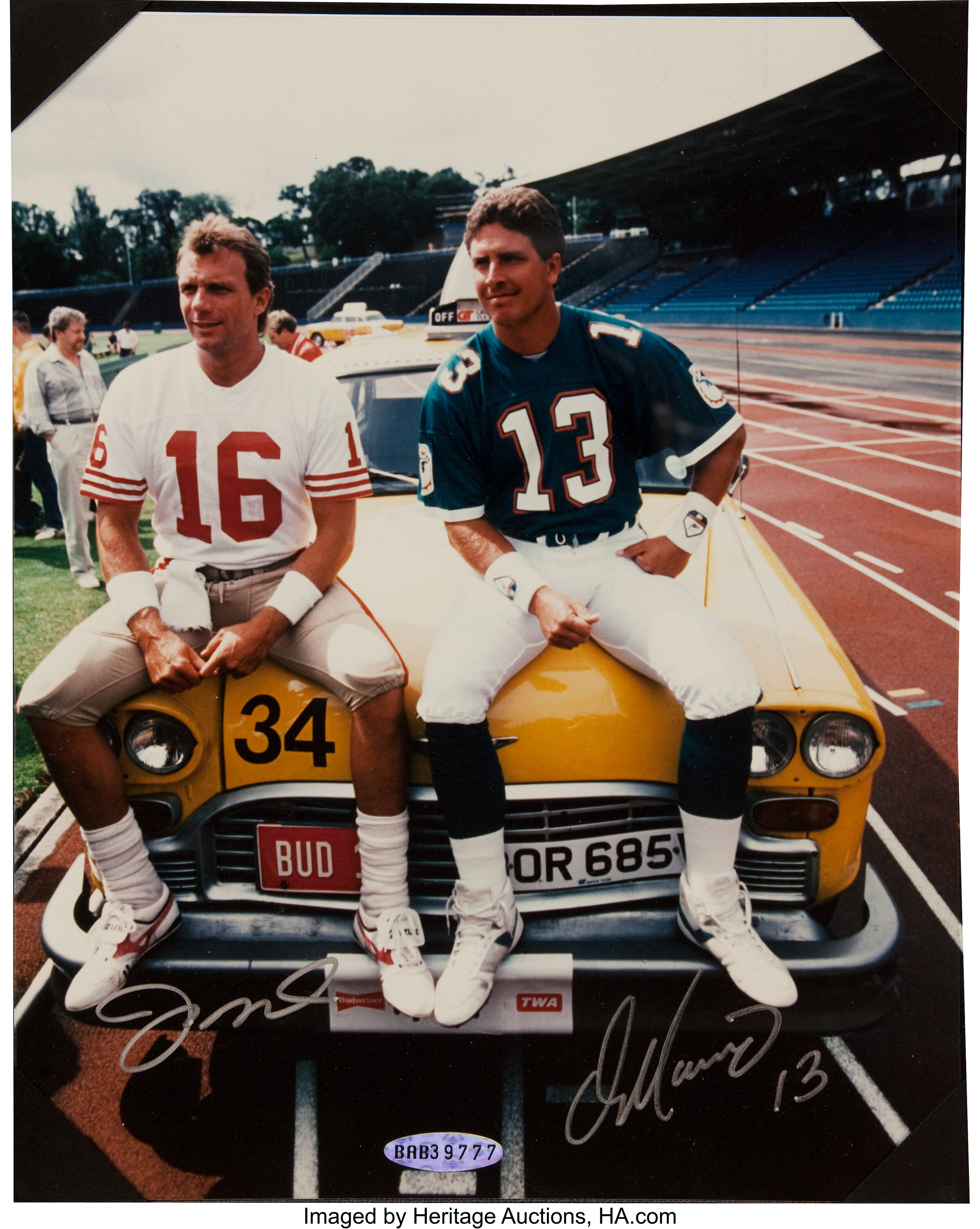 DAN MARINO AND JOE MONTANA SIGNED GREATEST QUARTERBACKS IMAGE