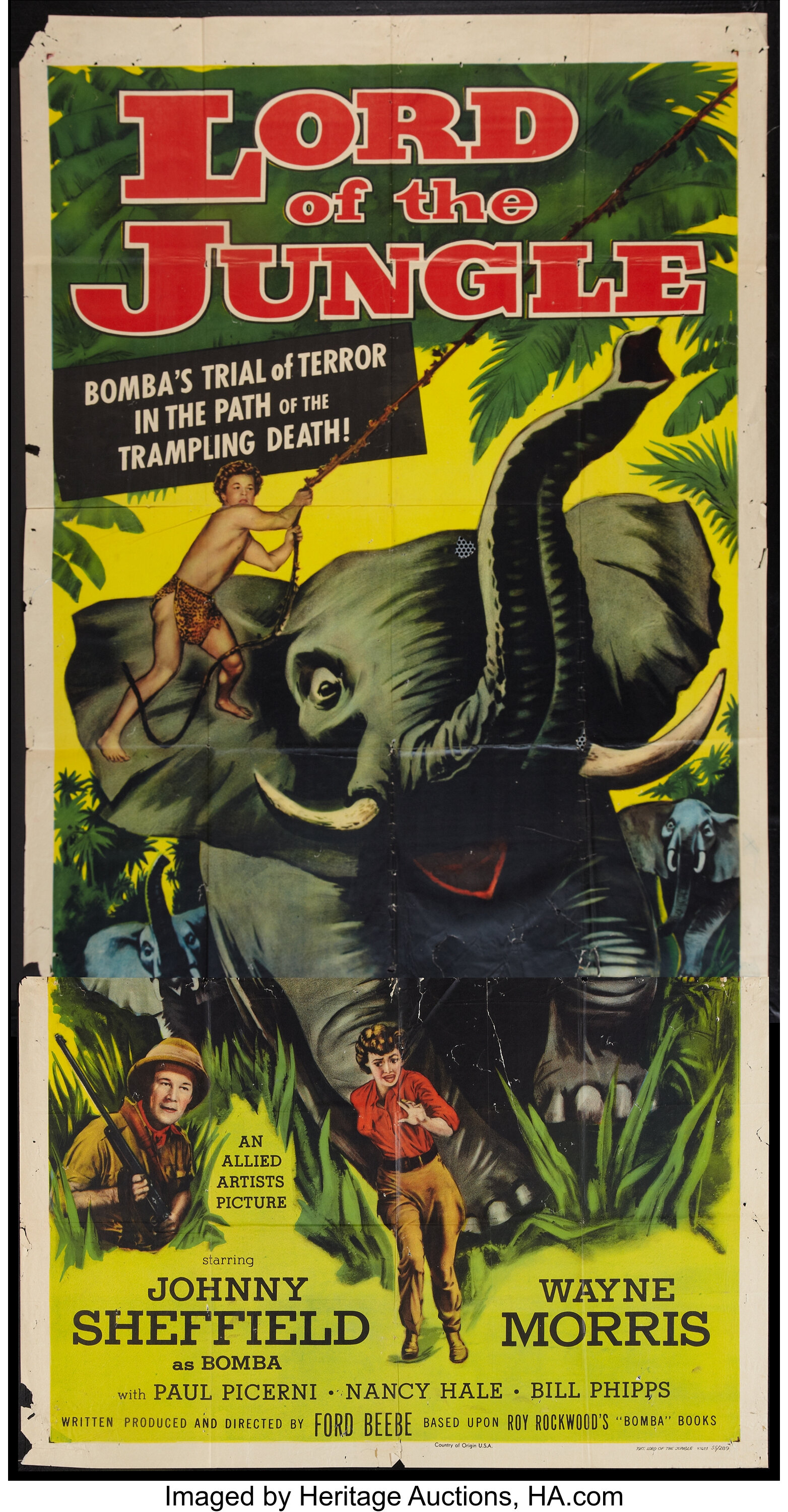 Lord of the Jungle (Allied Artists, 1955). Three Sheet (41" X 81 ...