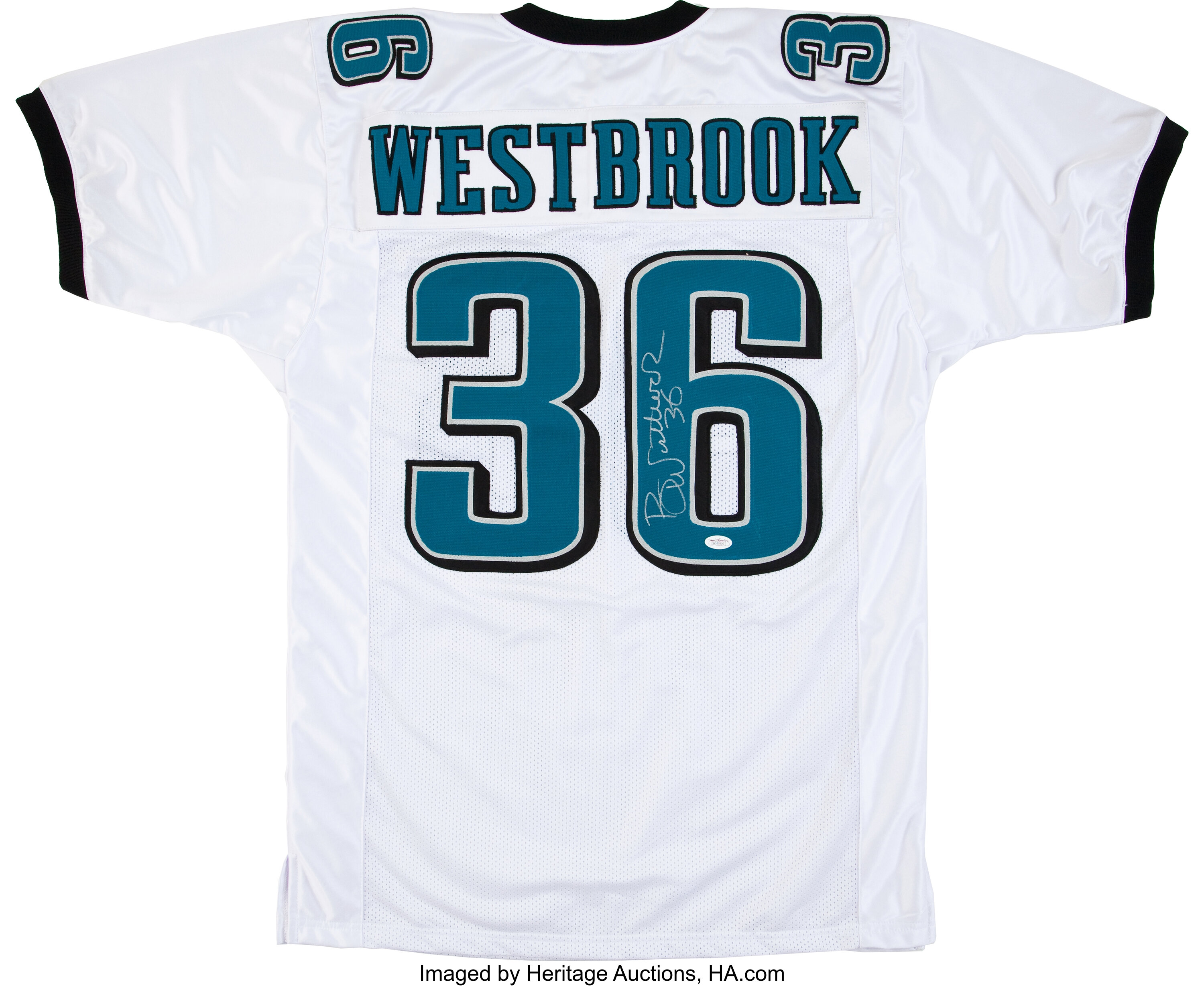 Brian Westbrook Signed Jersey. Football Collectibles Uniforms