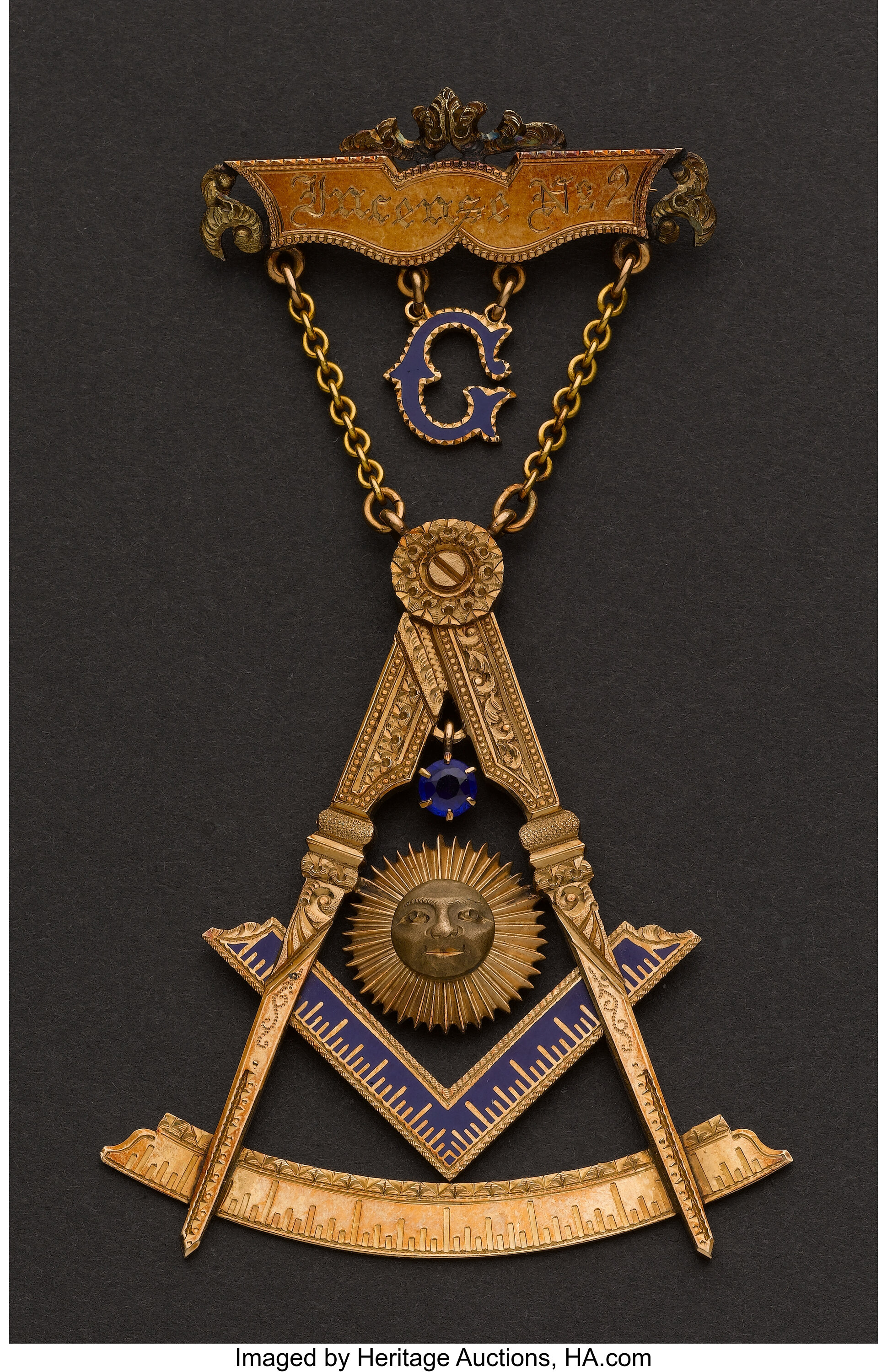 Gold & Enamel Masonic Medal & Pin. ... Estate Jewelry Other | Lot ...