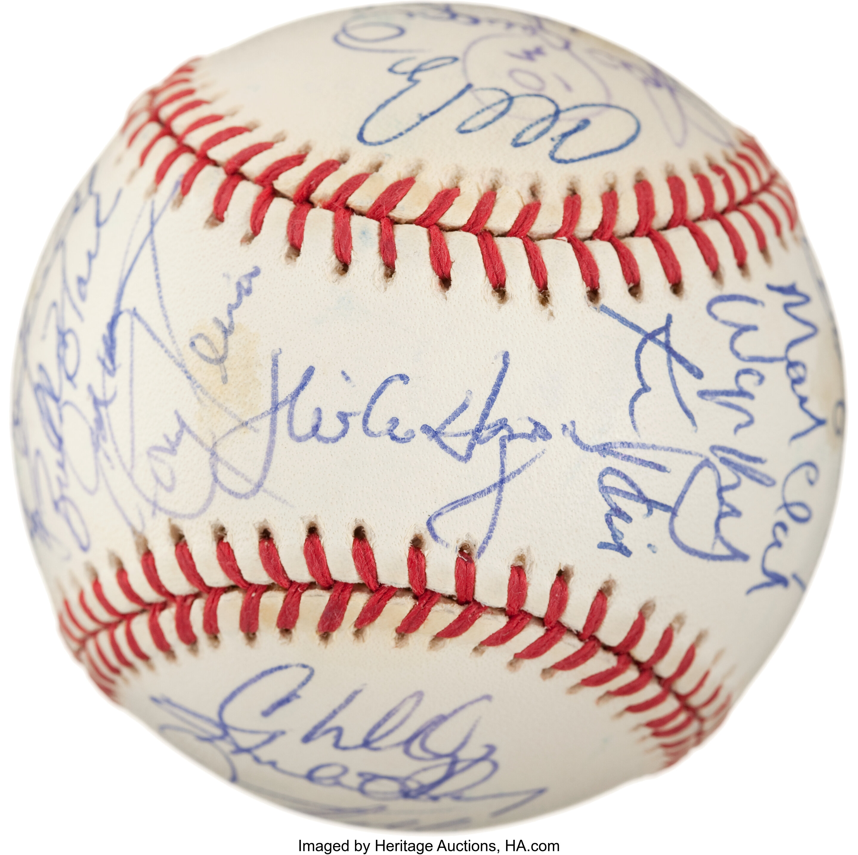 1995 Cleveland Indians Team Signed Baseball (30 Signatures) - World, Lot  #42077