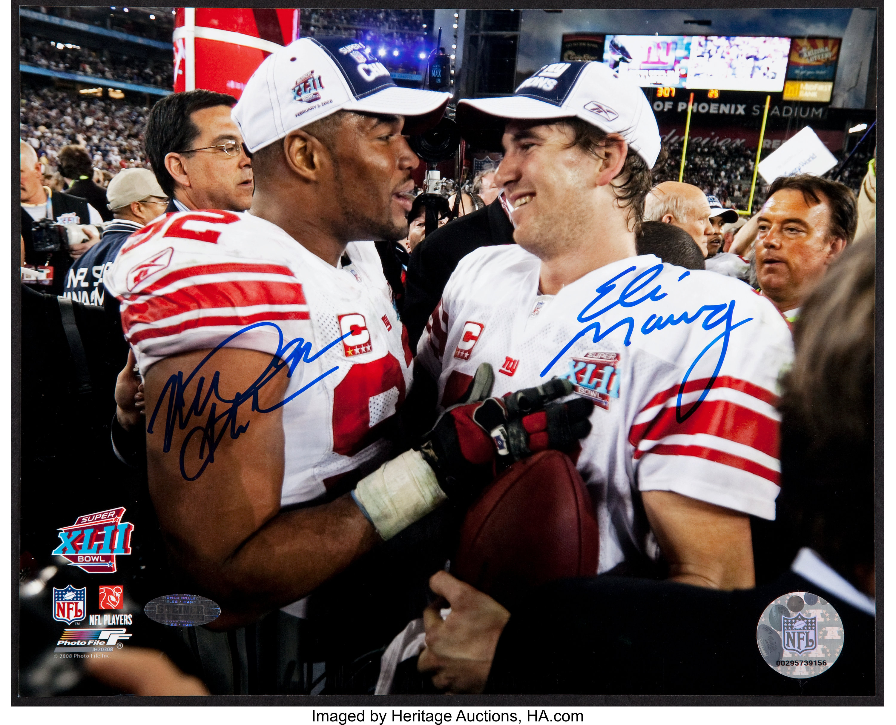 Eli Manning and Michael Strahan Multi Signed Photograph.