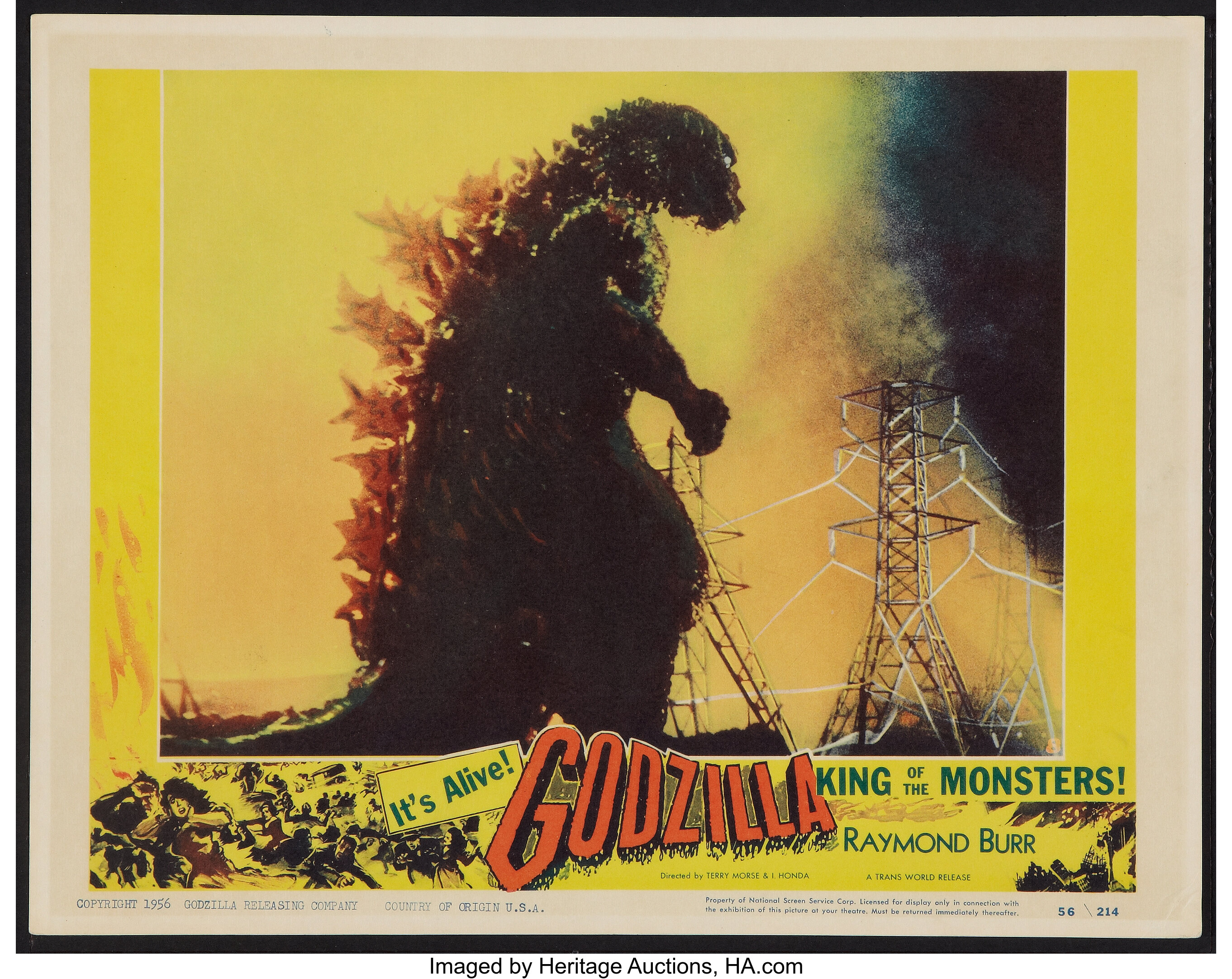 Godzilla (Trans World, 1956). Lobby Card (11