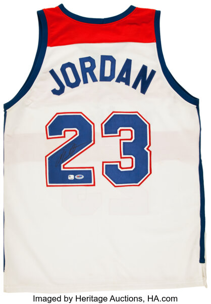Michael Jordan Signed Washington Bullets Throwback Jersey. . , Lot  #44258