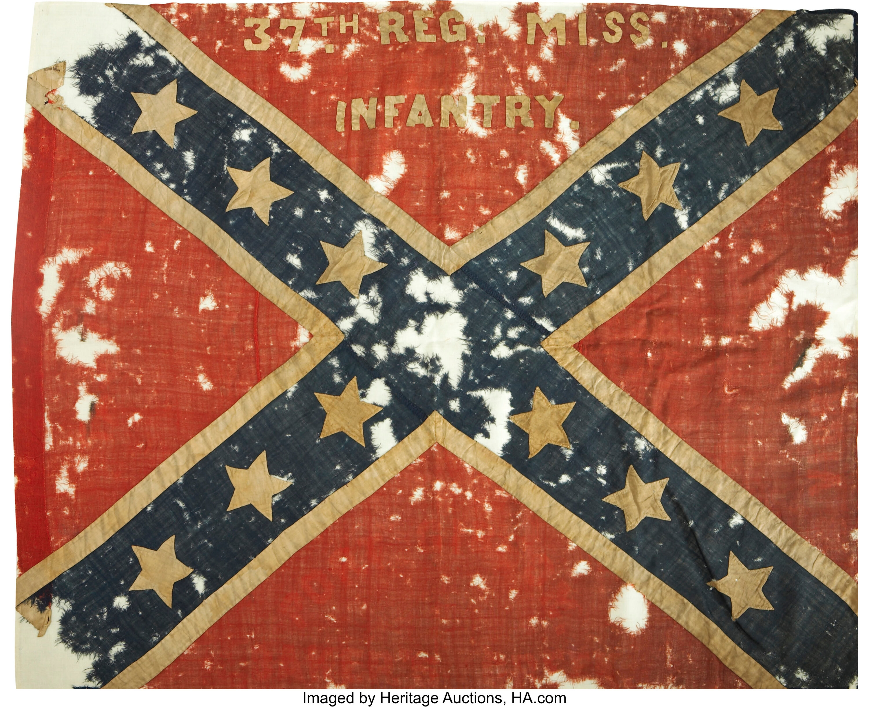 The Civil War Confederate Battle Flag of the 37th Mississippi | Lot ...