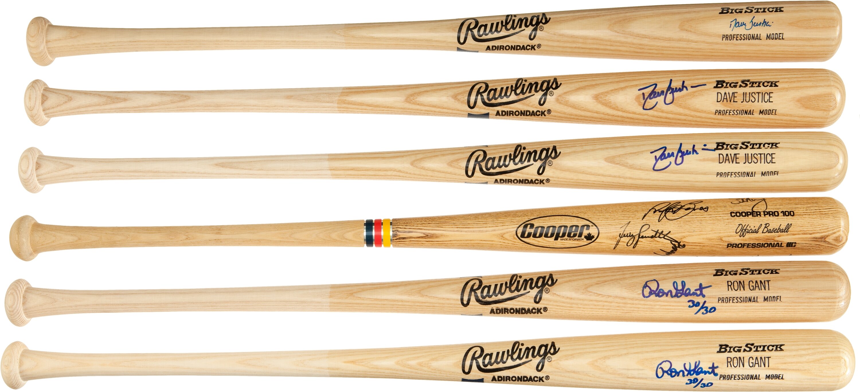 Dave Justice, Ron Gant and Atlanta Braves Stars Signed Bats Lot of | Lot  #44139 | Heritage Auctions