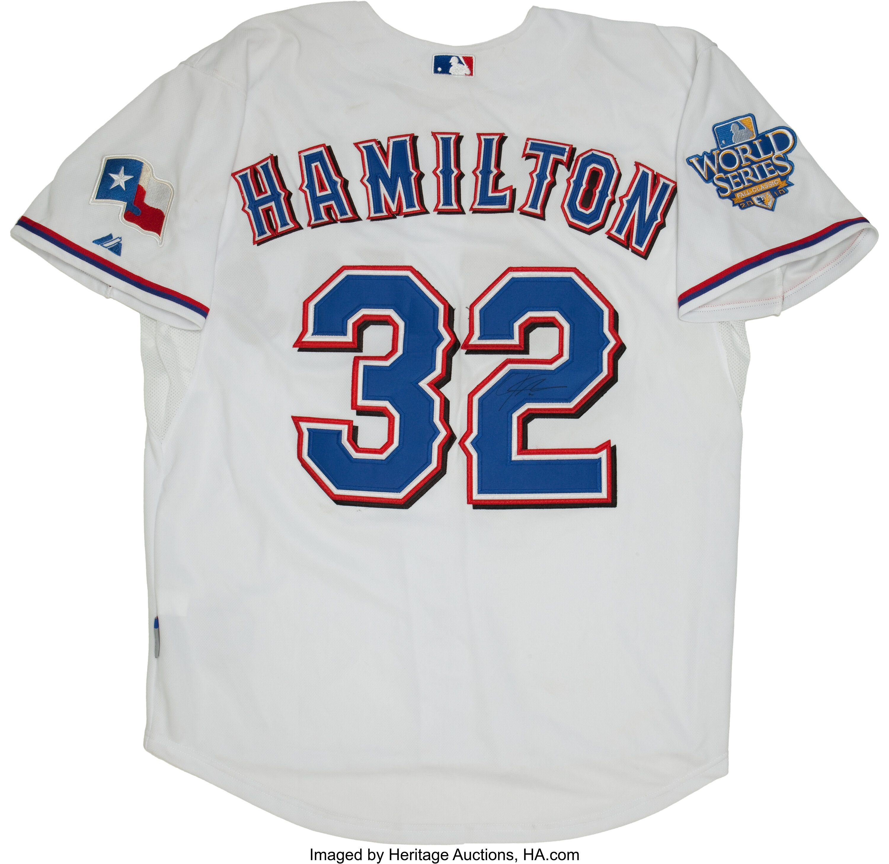 Josh Hamilton Signed Jersey. Baseball Collectibles Uniforms