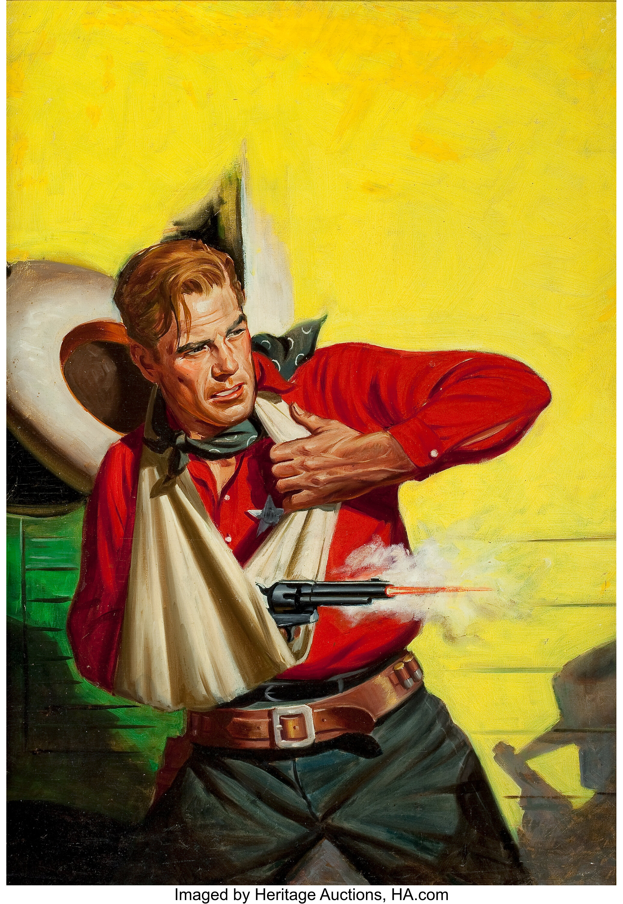 RICHARD LILLIS (American, 1899-1995). Sheriff in Red, Pulp magazine ...