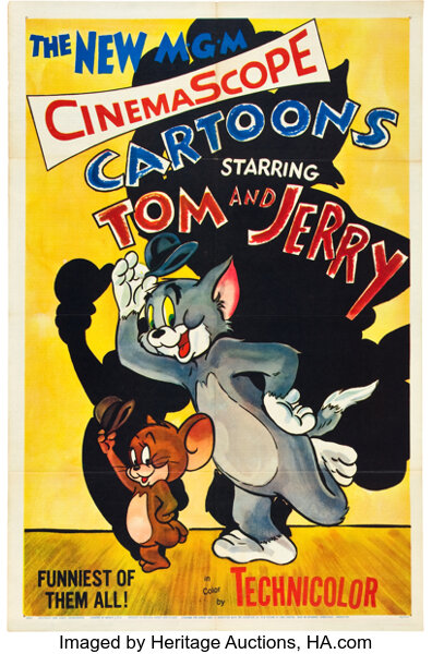 Tom And Jerry Cinemascope Stock Mgm 1955 One Sheet 27 X Lot Heritage Auctions