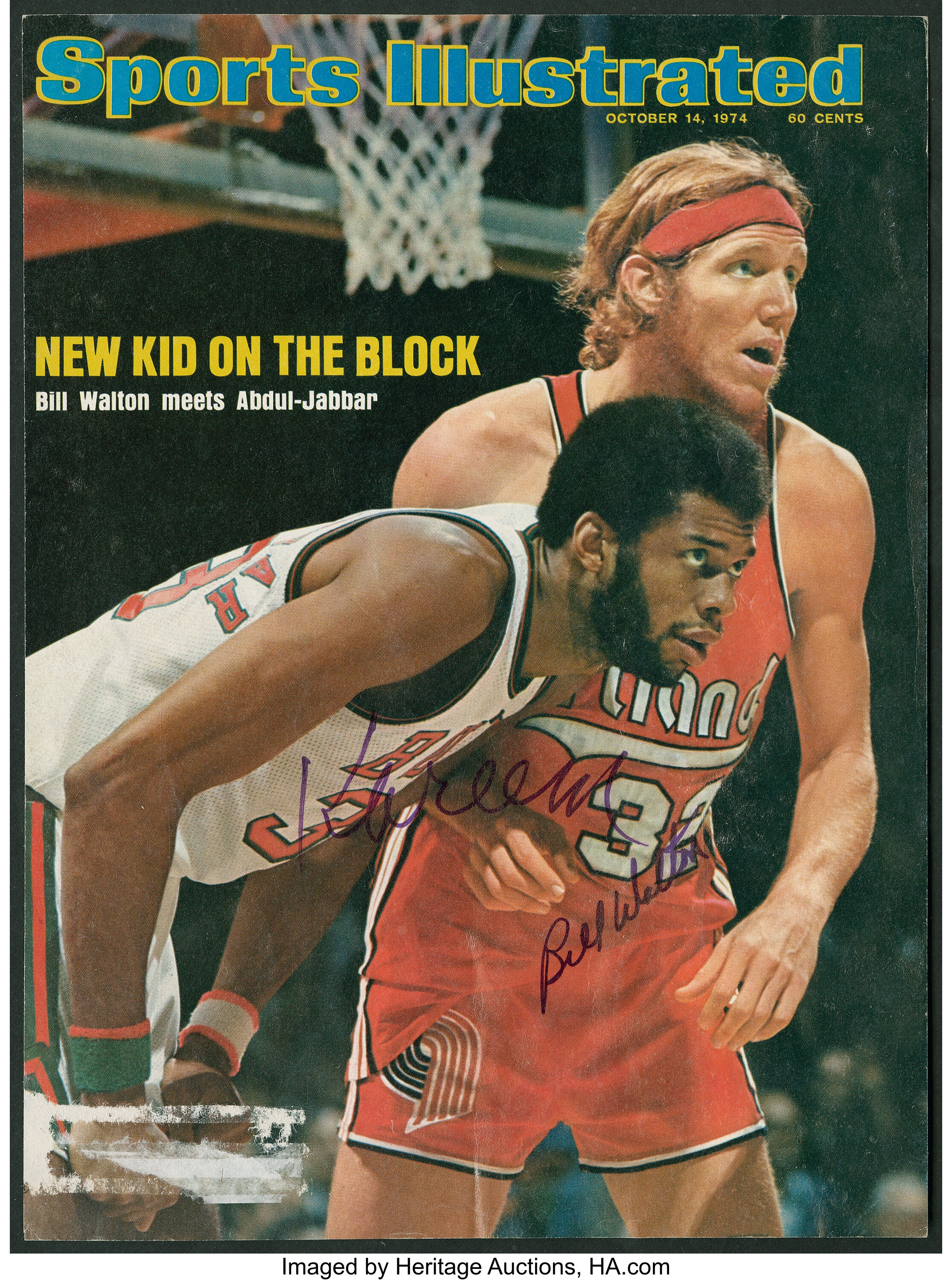 Bill Walton and Kareem Abdul-jabbar Print From Original 1977 