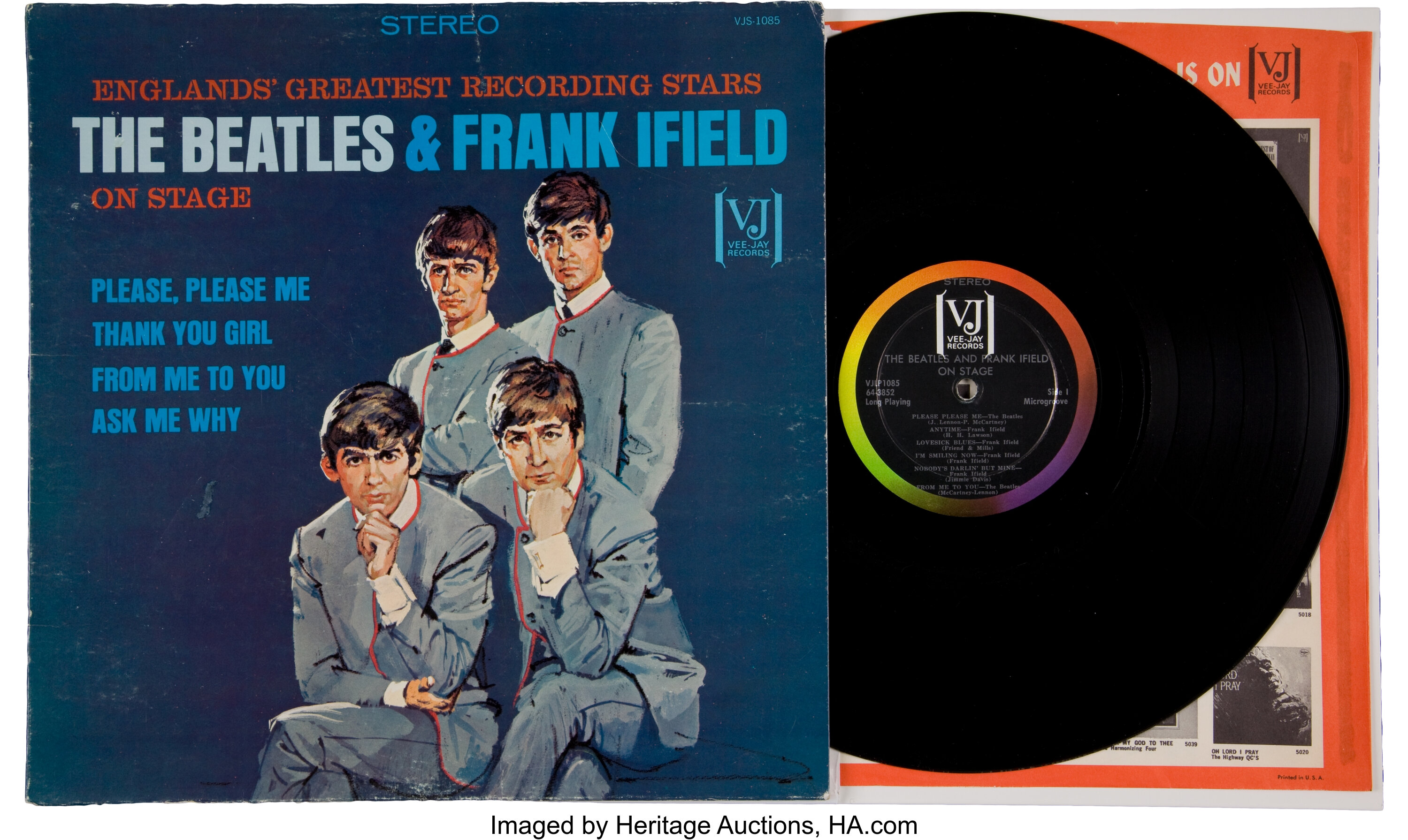 The Beatles and Frank Ifield On Stage Rare Stereo LP (Vee-Jay 1085