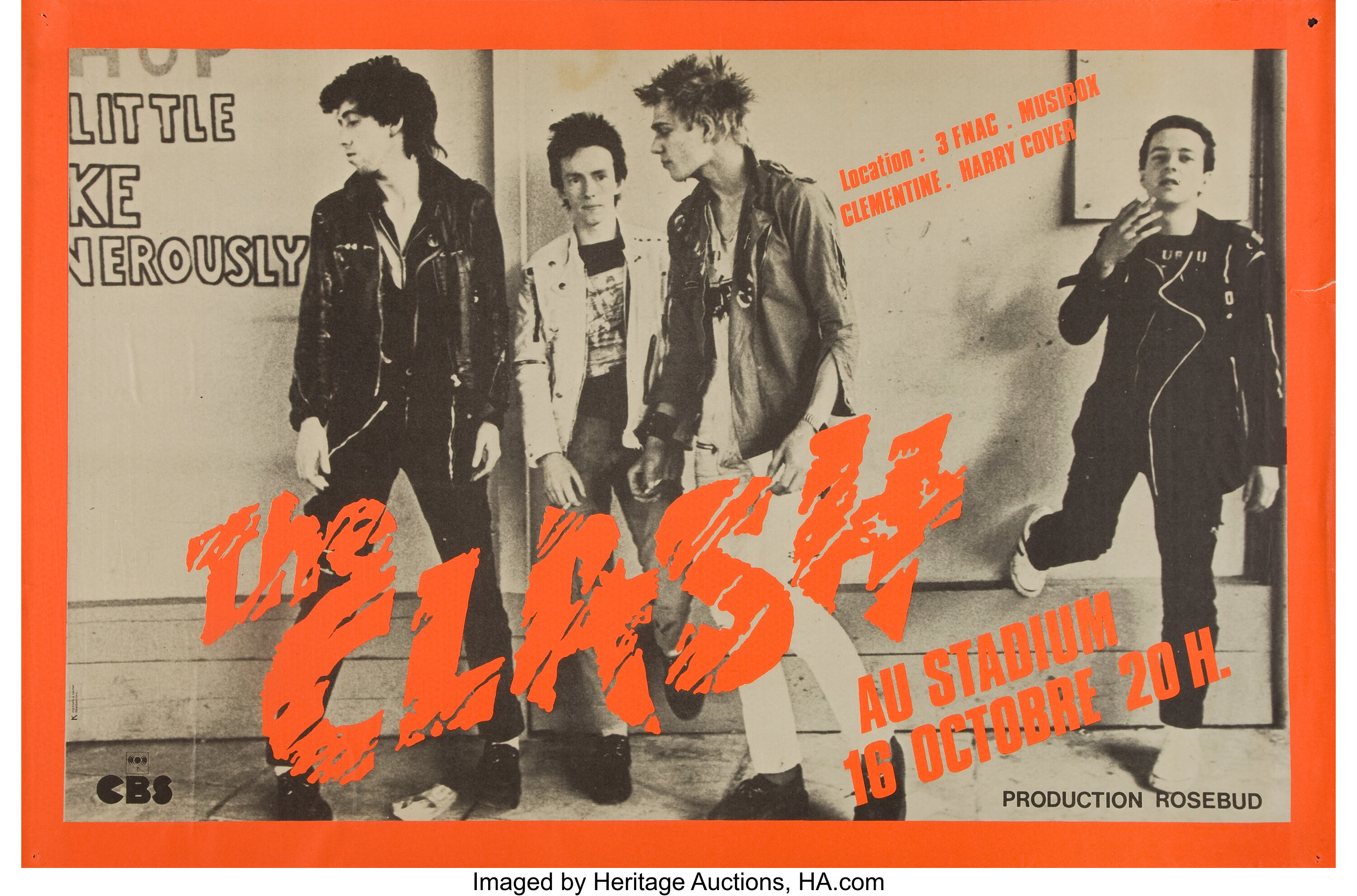 The Clash French Concert Poster (1978).... Music Memorabilia Lot