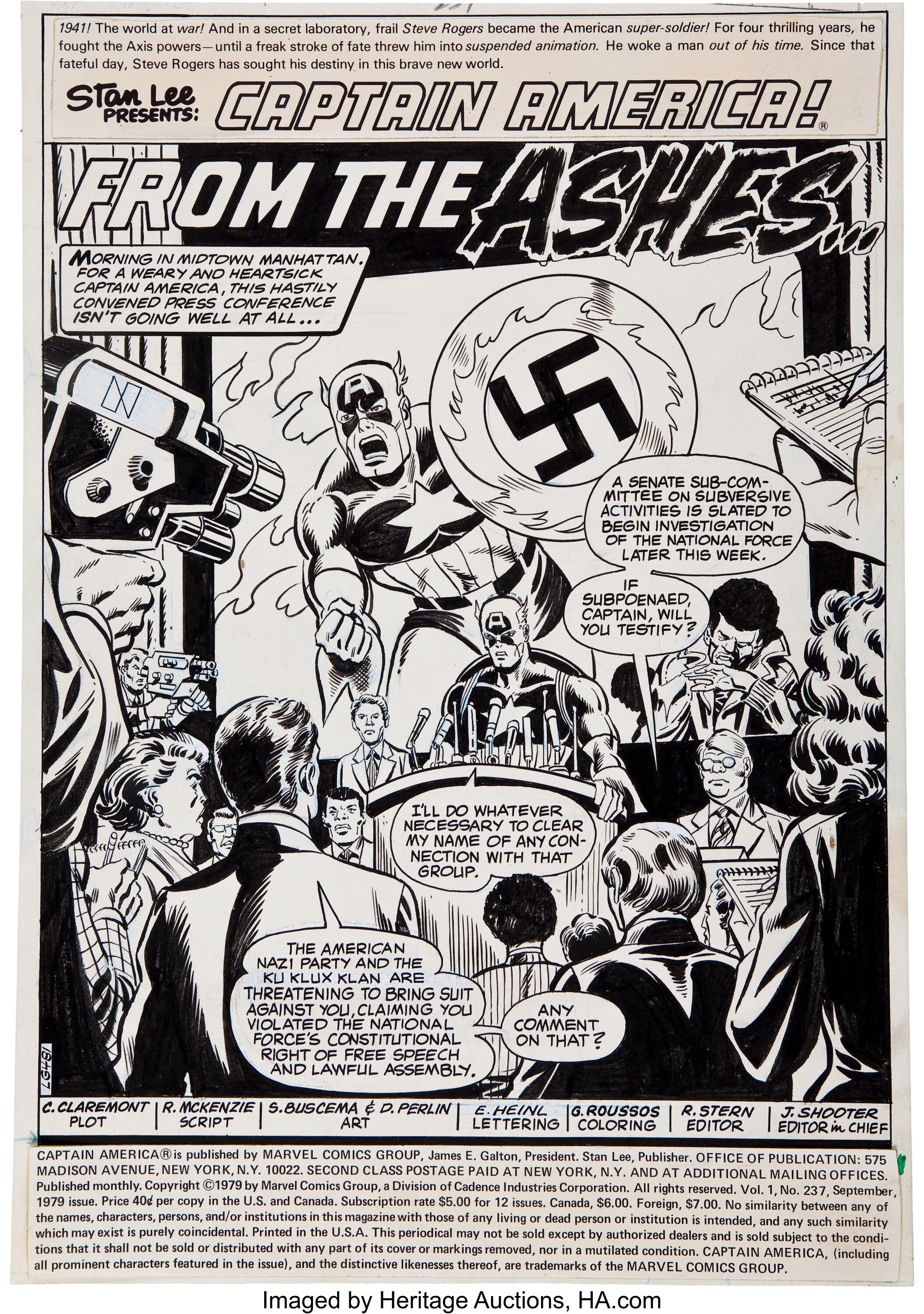 Sal Buscema And Don Perlin Captain America 237 Splash Page 1