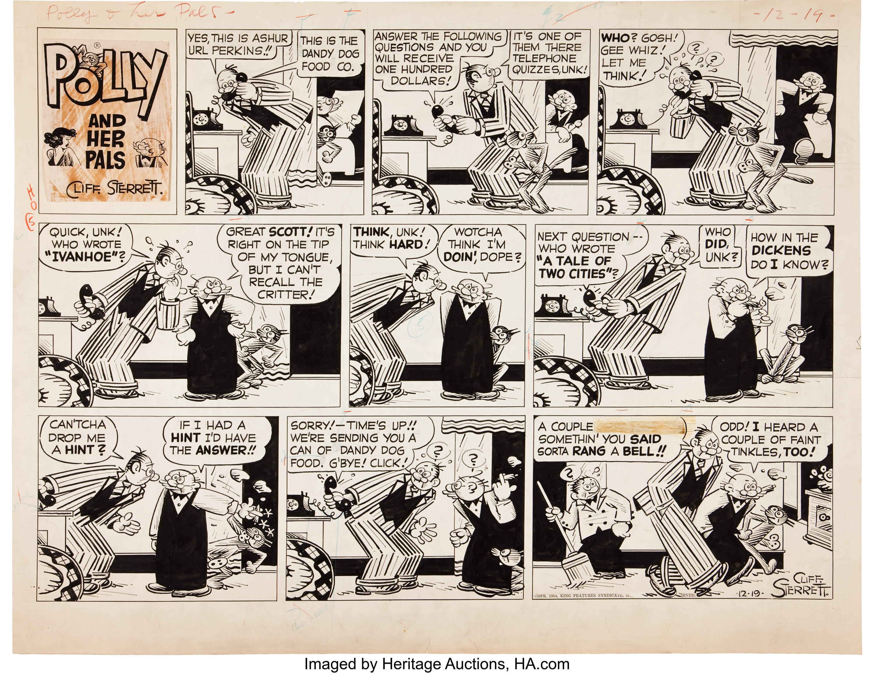 Cliff Sterrett Polly And Her Pals Sunday Comic Strip Original Art Lot 93560 Heritage Auctions