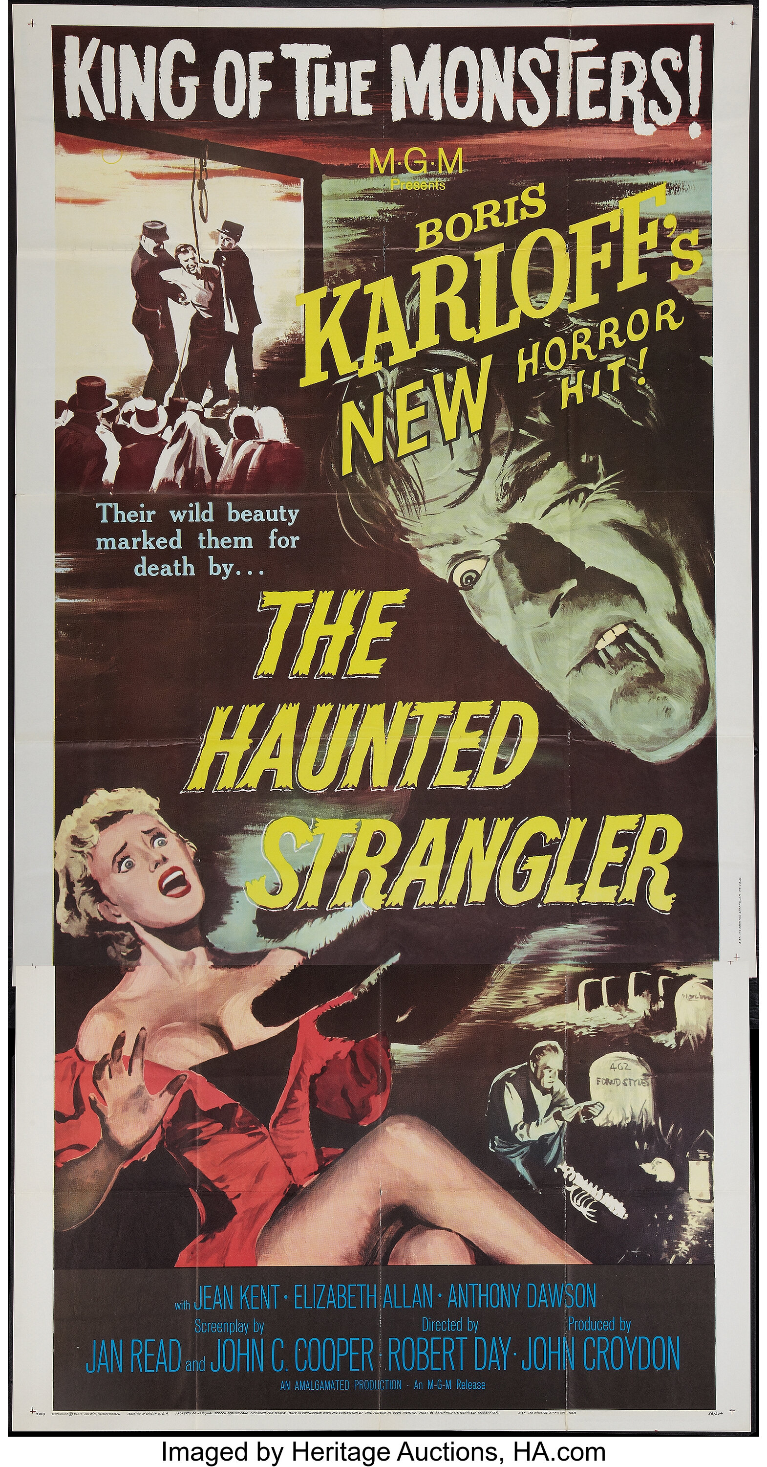 The Haunted Strangler (MGM, 1958). Three Sheet (41