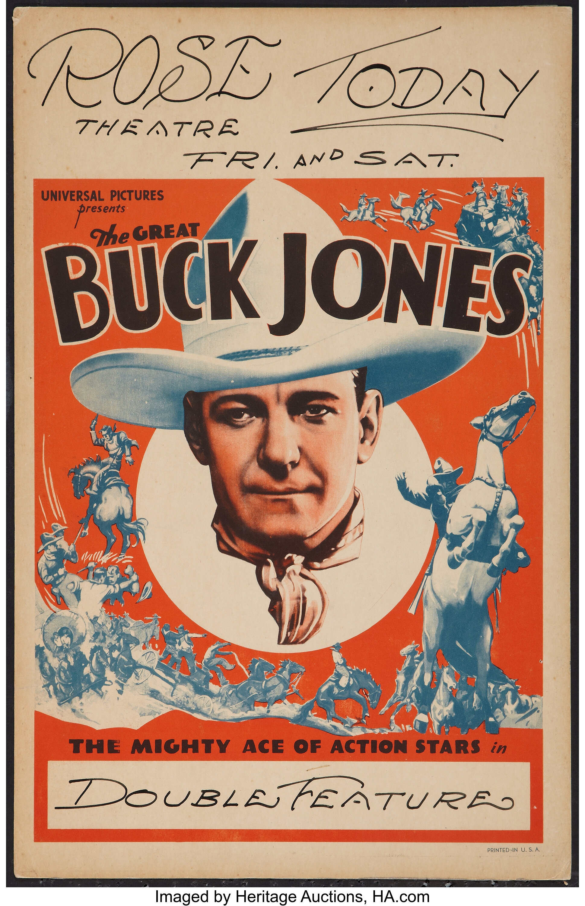 Buck Jones (Universal, 1936). Stock Window Card (14