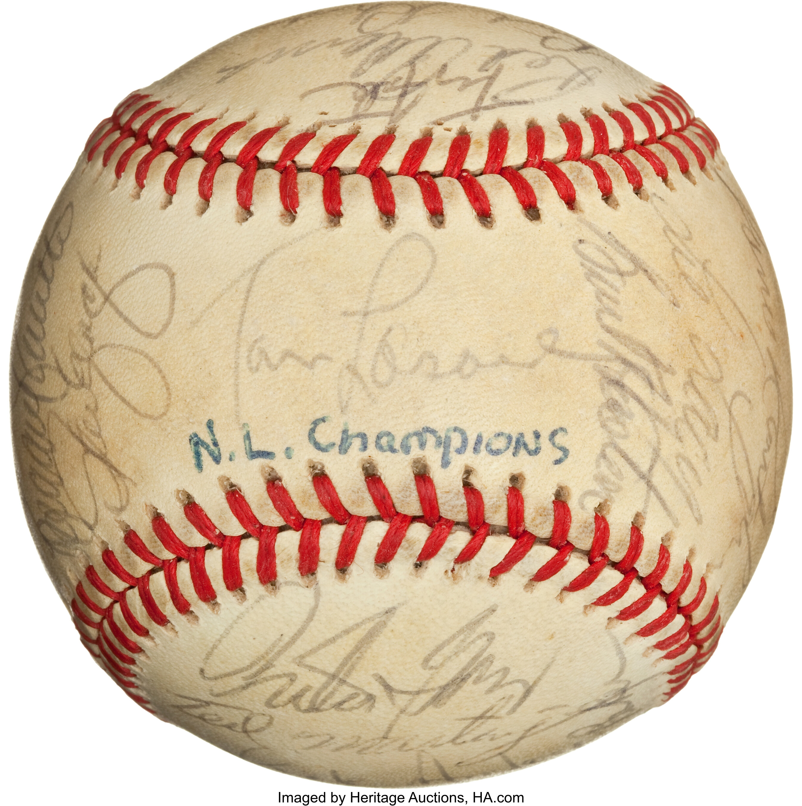 Team Autographed Signed Dodgers Baseball 
