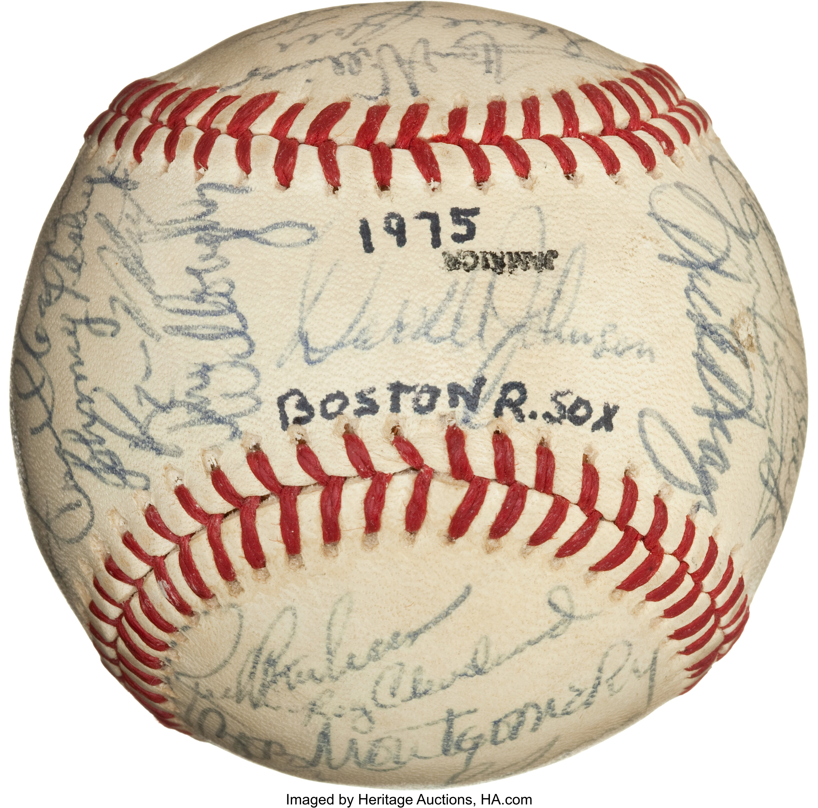 Boston Red Sox - Autographed Signed Baseball Circa 1975 With Co-Signers